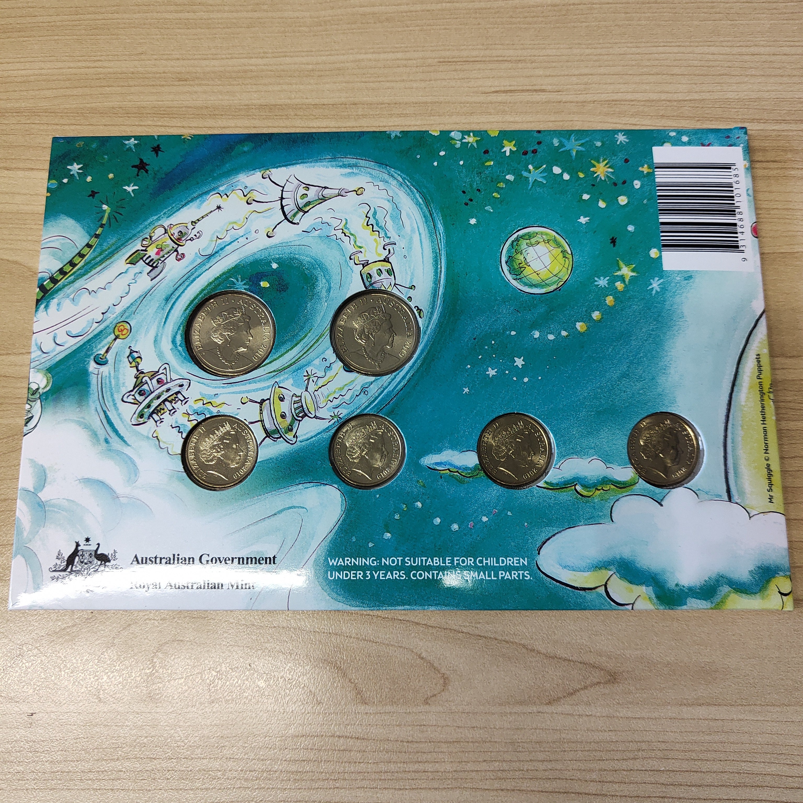Australia 2019 Royal Australian Mint $2 Mr Squiggle & Friends Coloured Coin Collection - Image 3