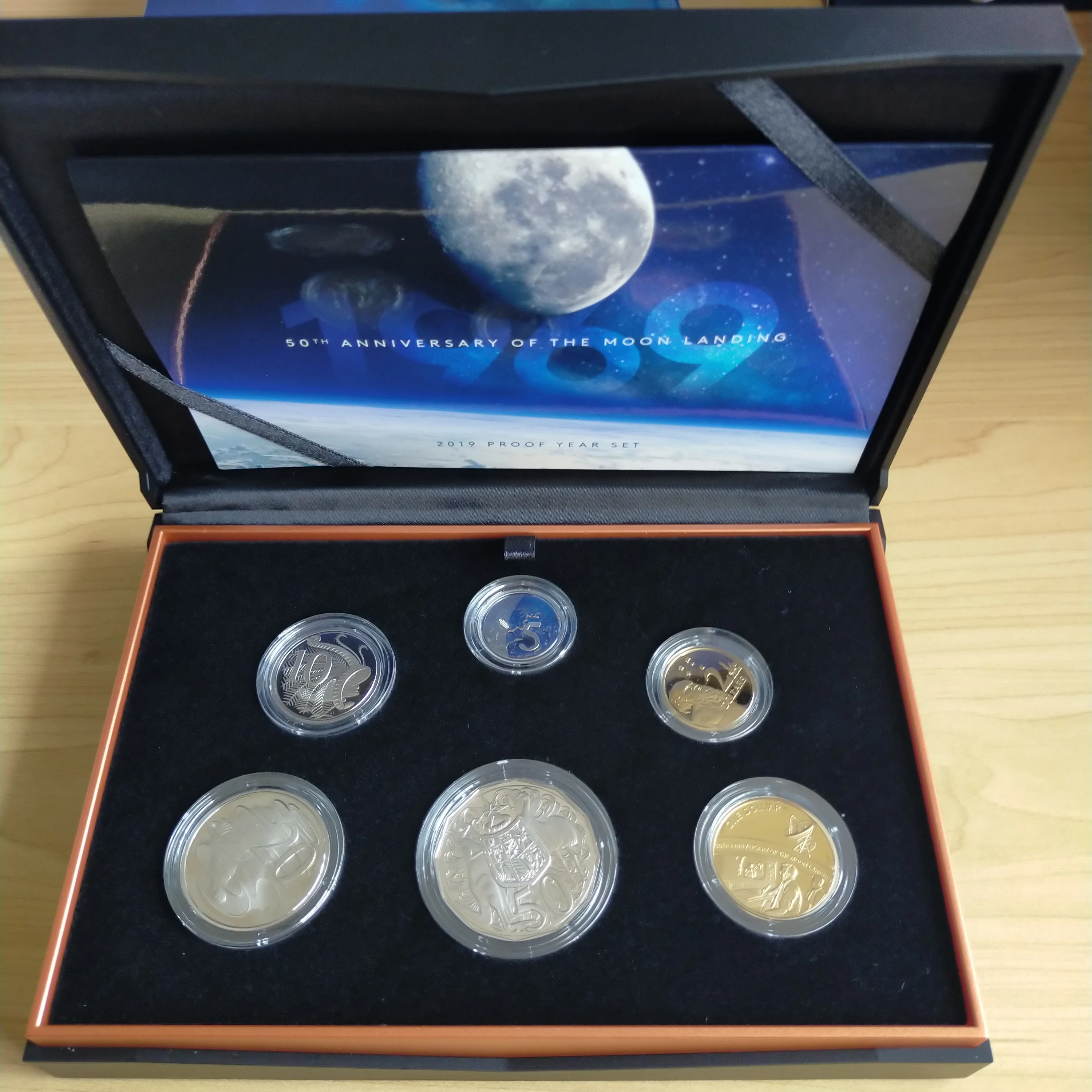 Australia 2019 Royal Australian Mint Proof Year Coin Set 50th Anniversary of the Moon Landing - Image 2