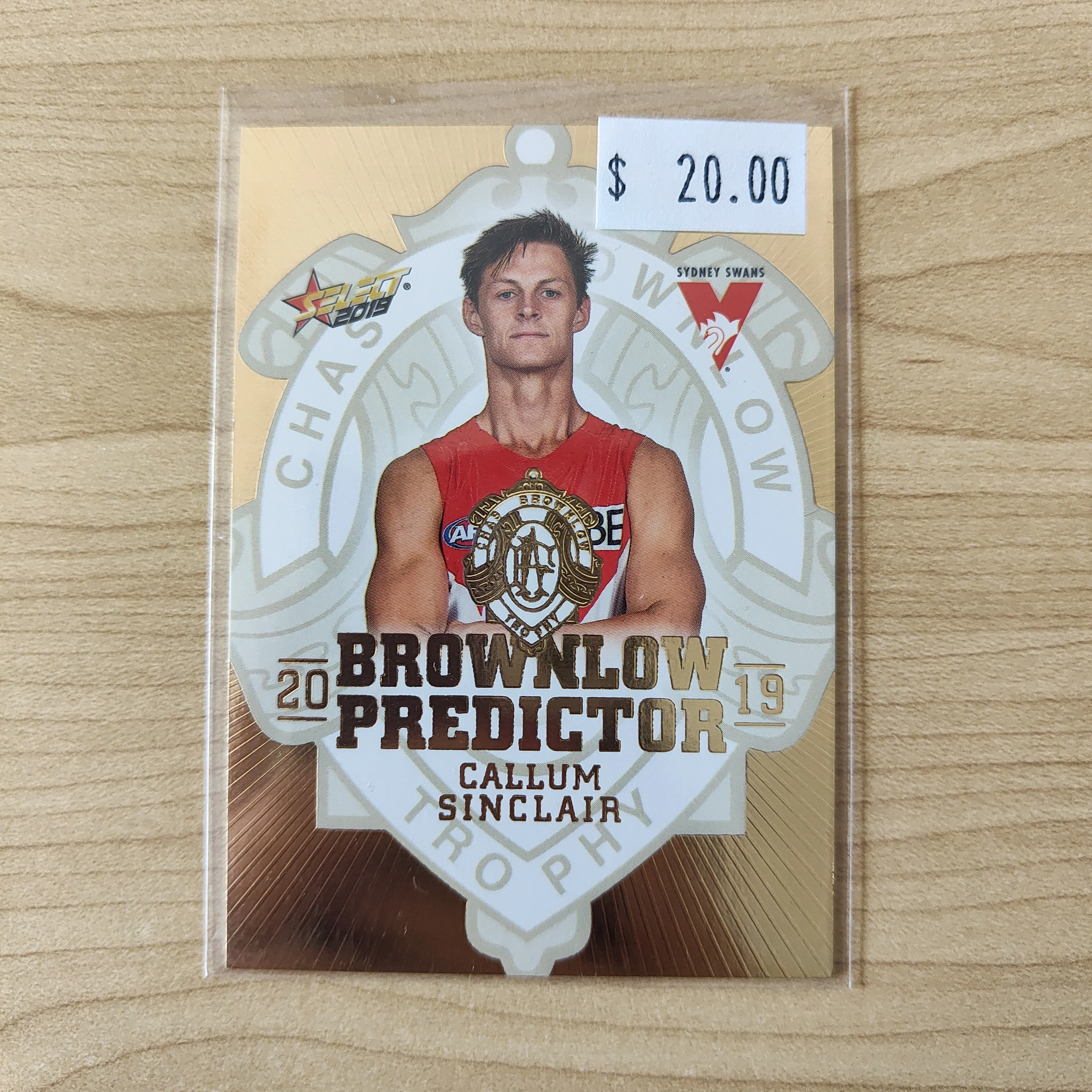 2019 Select Gold Brownlow Predictor Callum Sinclair Sydney