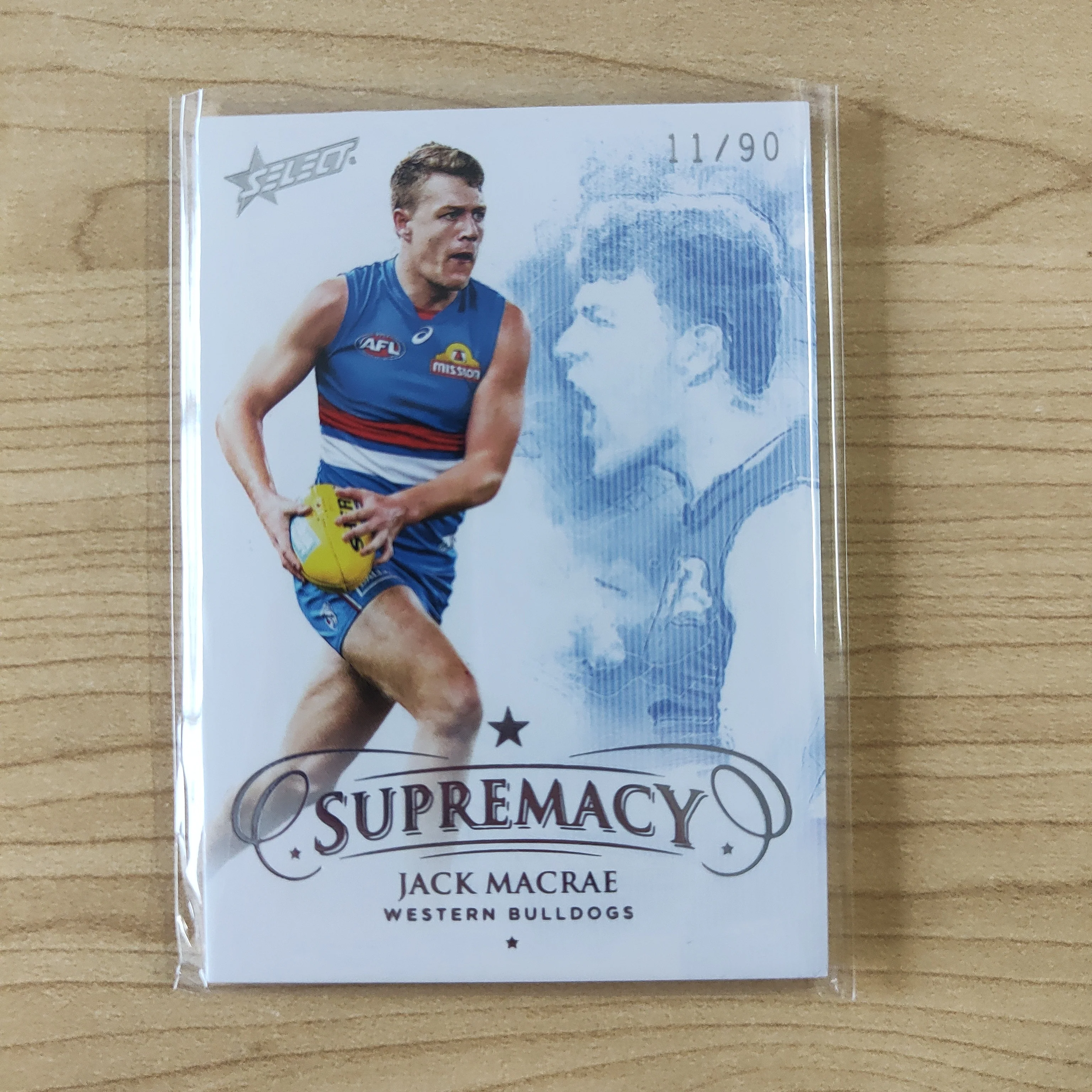 2019 Select Supremacy Silver Base Card Jack Macrae Western Bulldogs No.11/90