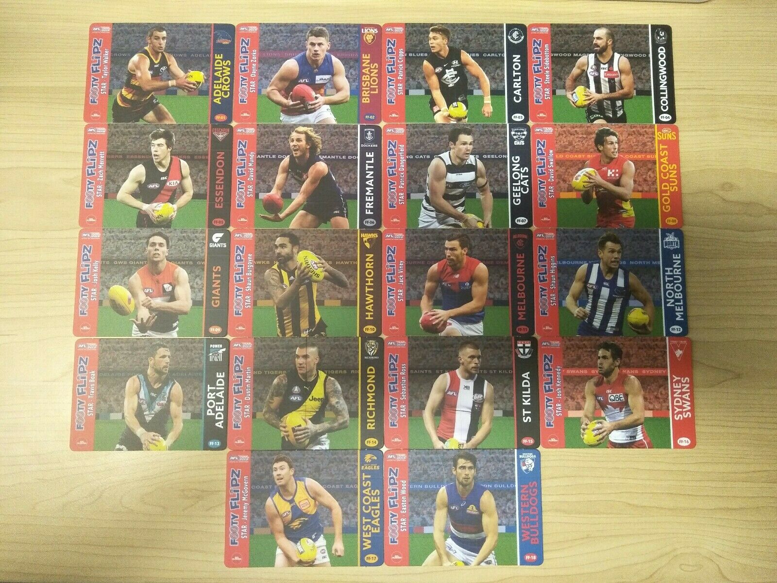 2019 Teamcoach Footy Flipz Complete Set Of 18 Cards