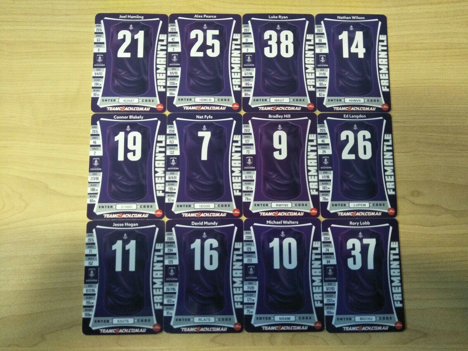 2019 Teamcoach Gold Fremantle Team Set Of 12 Cards - Image 3