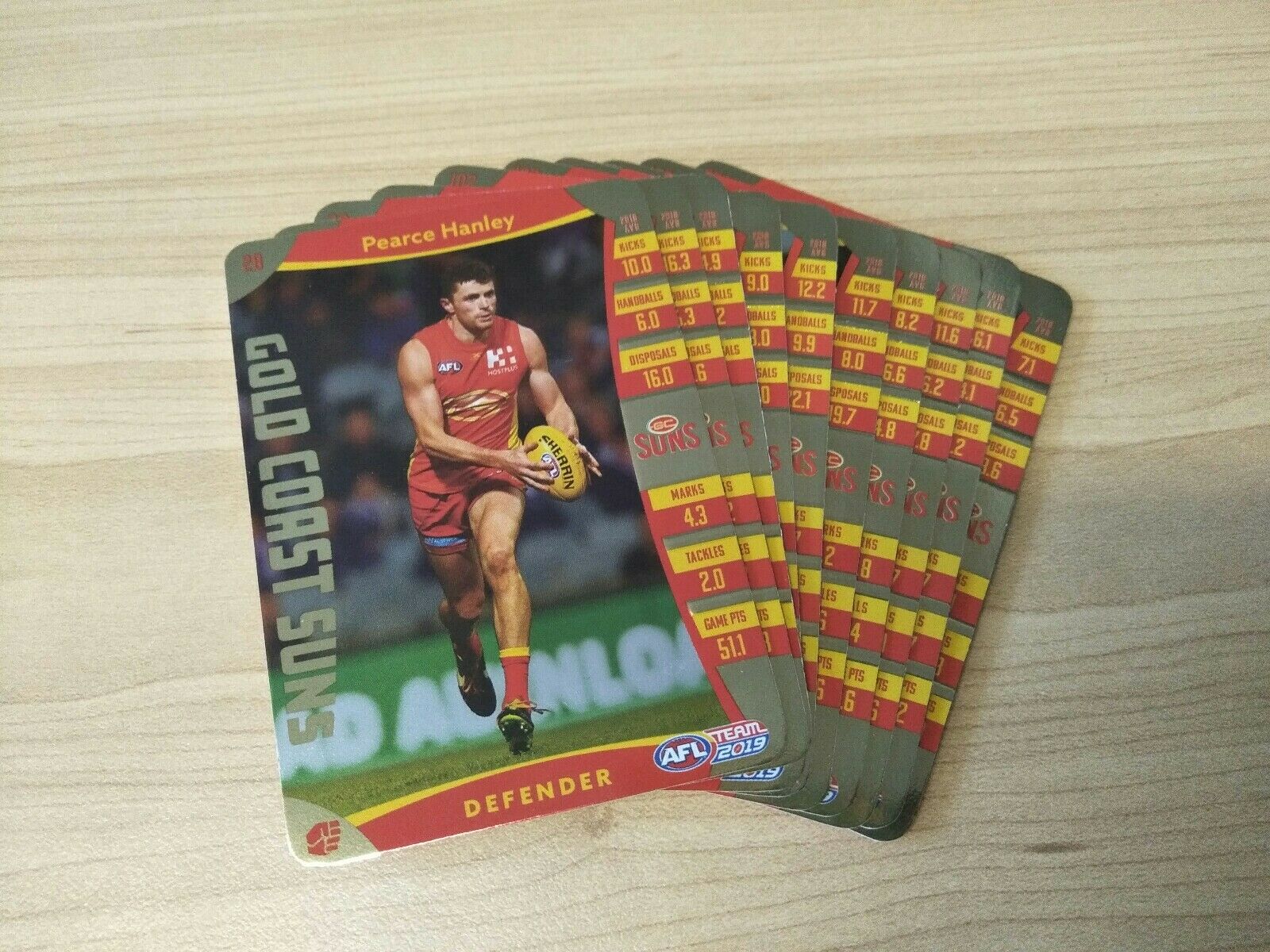 2019 Teamcoach Gold Gold Coast Team Set Of 10 Cards