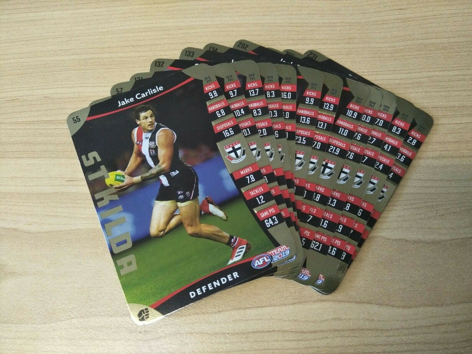 2019 Teamcoach Gold St Kilda Team Set Of 12 Cards