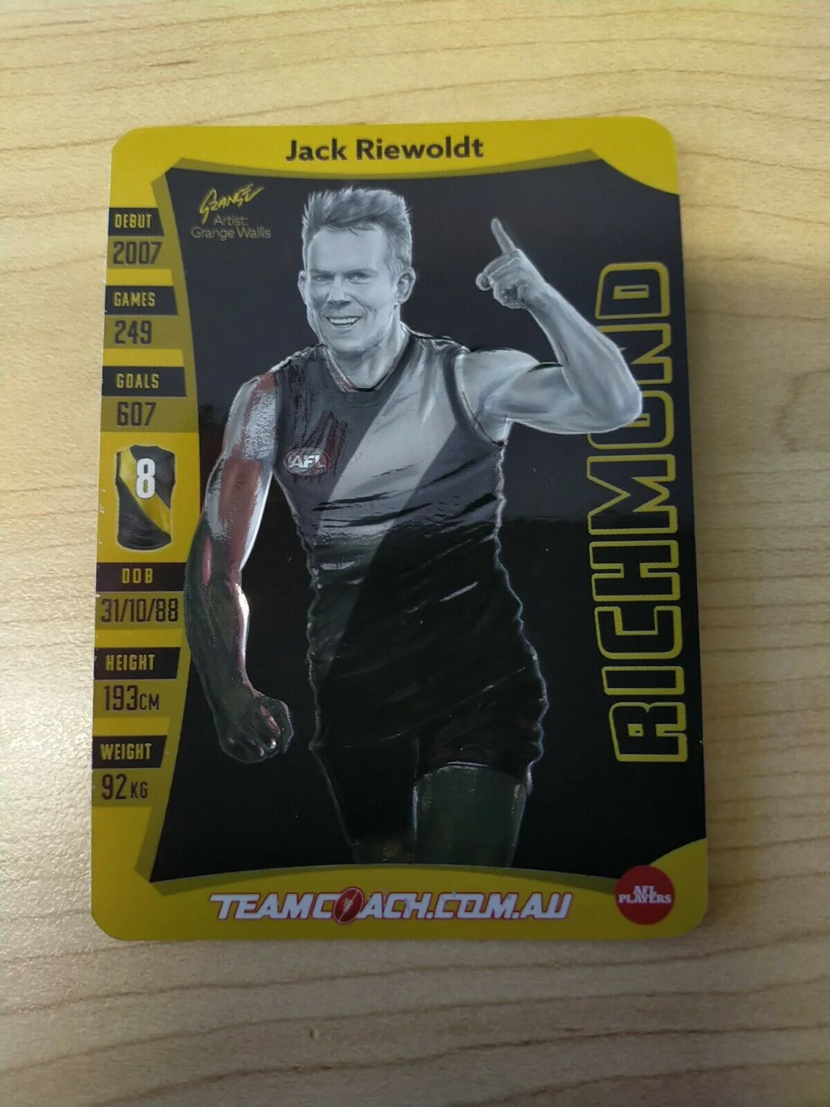2019 Teamcoach Star Wildcard Jack Riewoldt Richmond SW-14 - Image 2