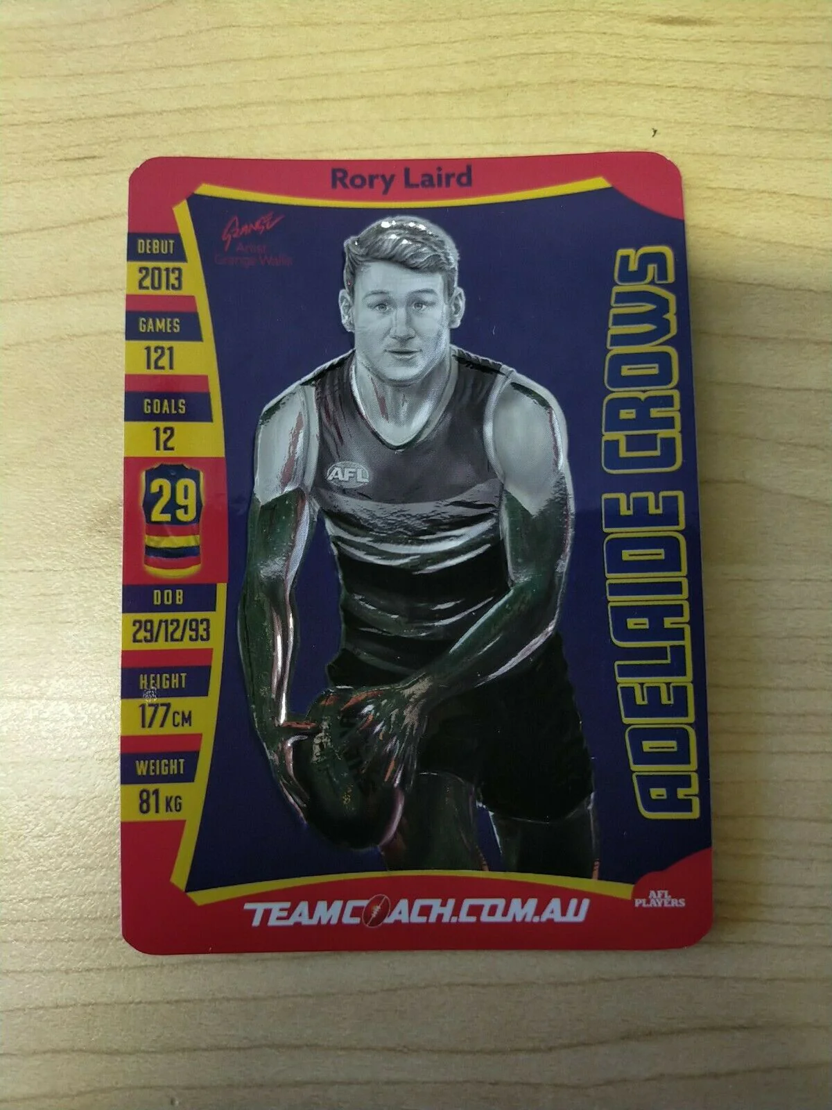 2019 Teamcoach Star Wildcard Rory Laird Adelaide SW-01 - Image 2