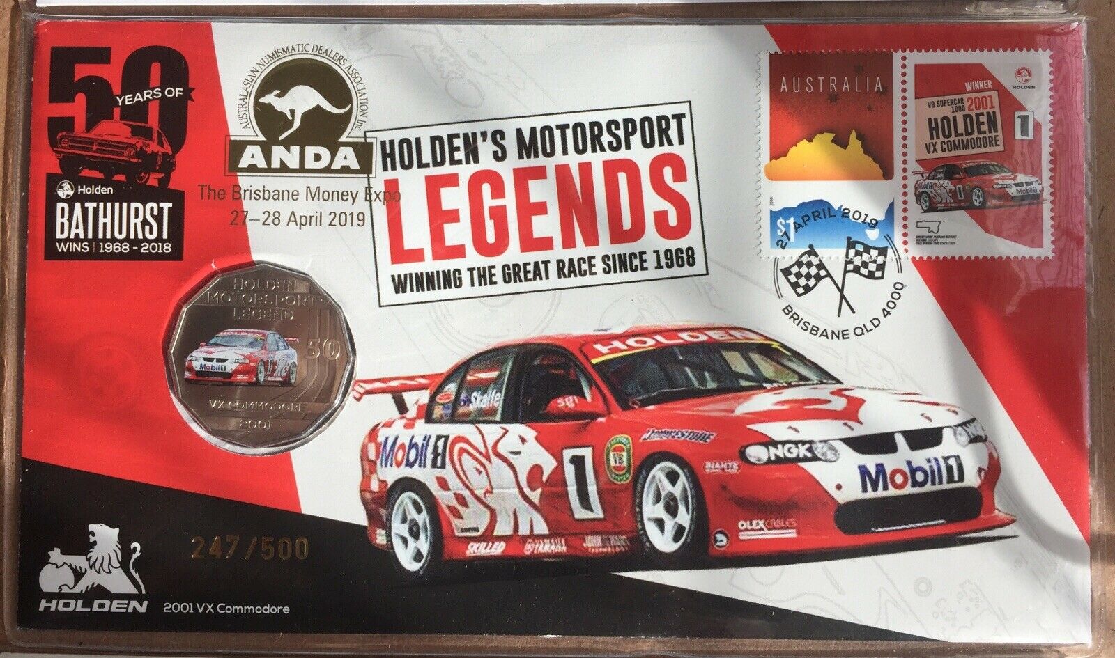 2019 Australia ANDA Brisbane Overprint PNC Holden, Ford & Welcome Stranger Gold - Image 2