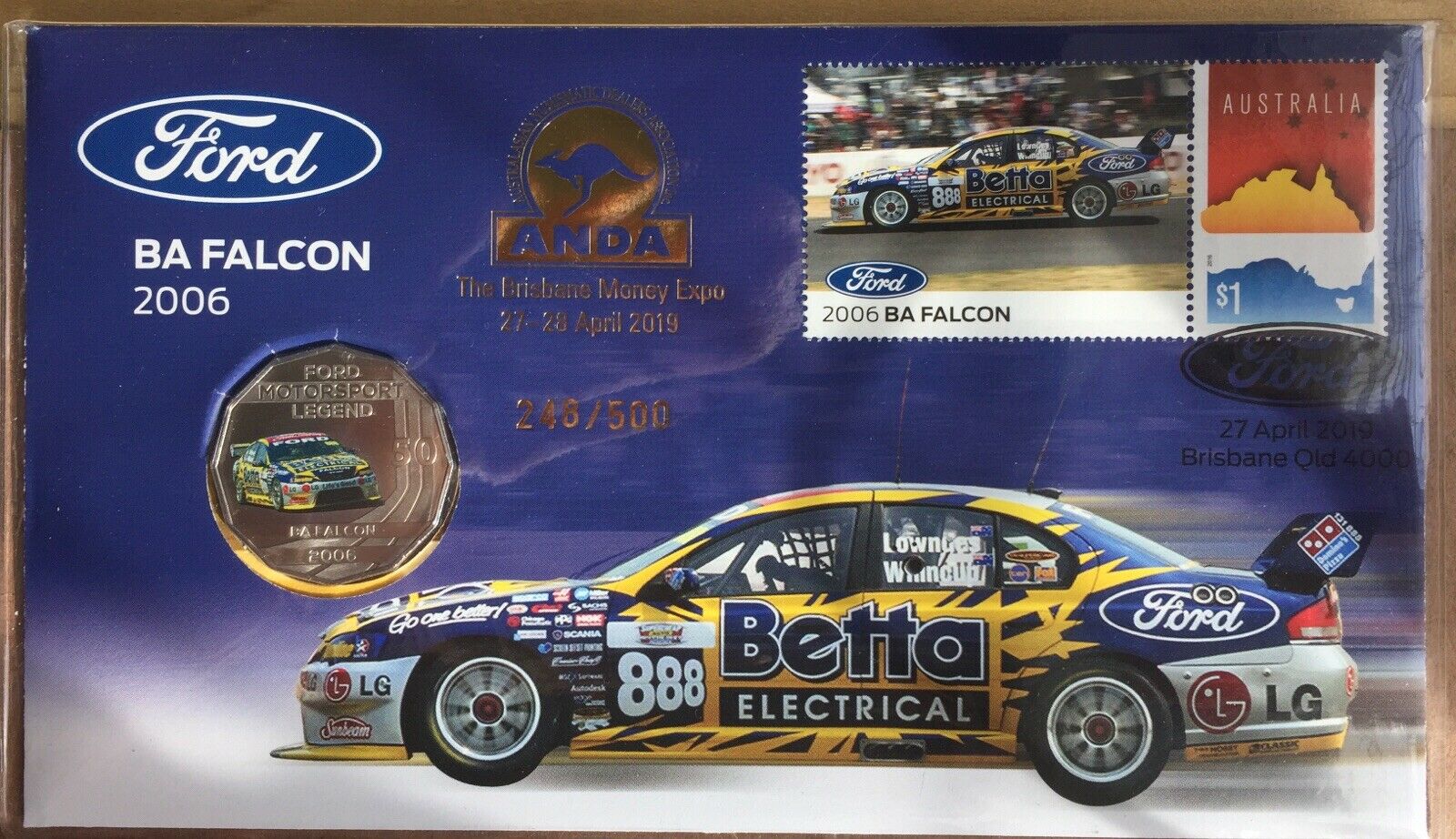 2019 Australia ANDA Brisbane Overprint PNC Holden, Ford & Welcome Stranger Gold - Image 3