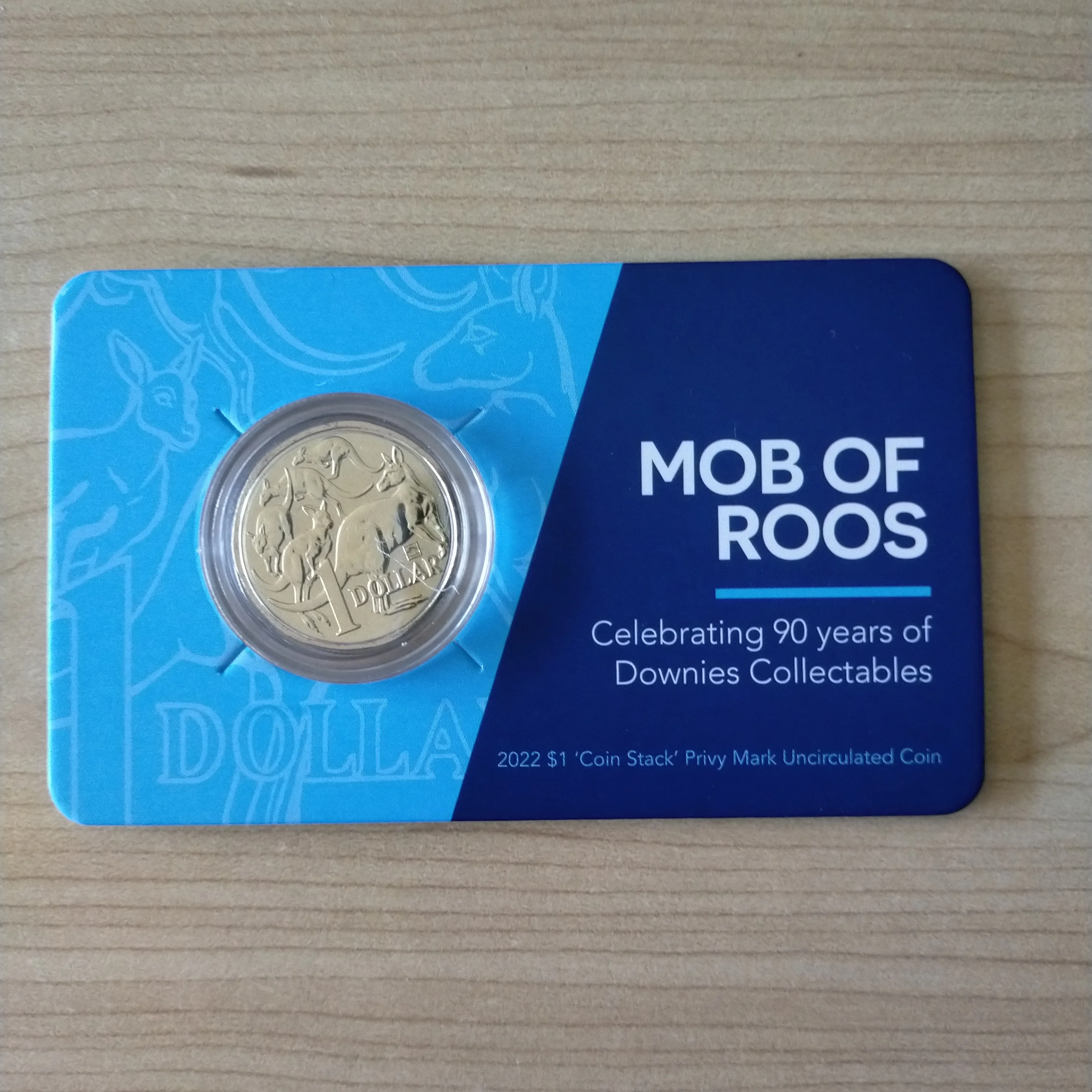 Australia 2020 $1 Mob of Roos 90 Years of Downies Collectables Privy Mark Uncirculated Coin