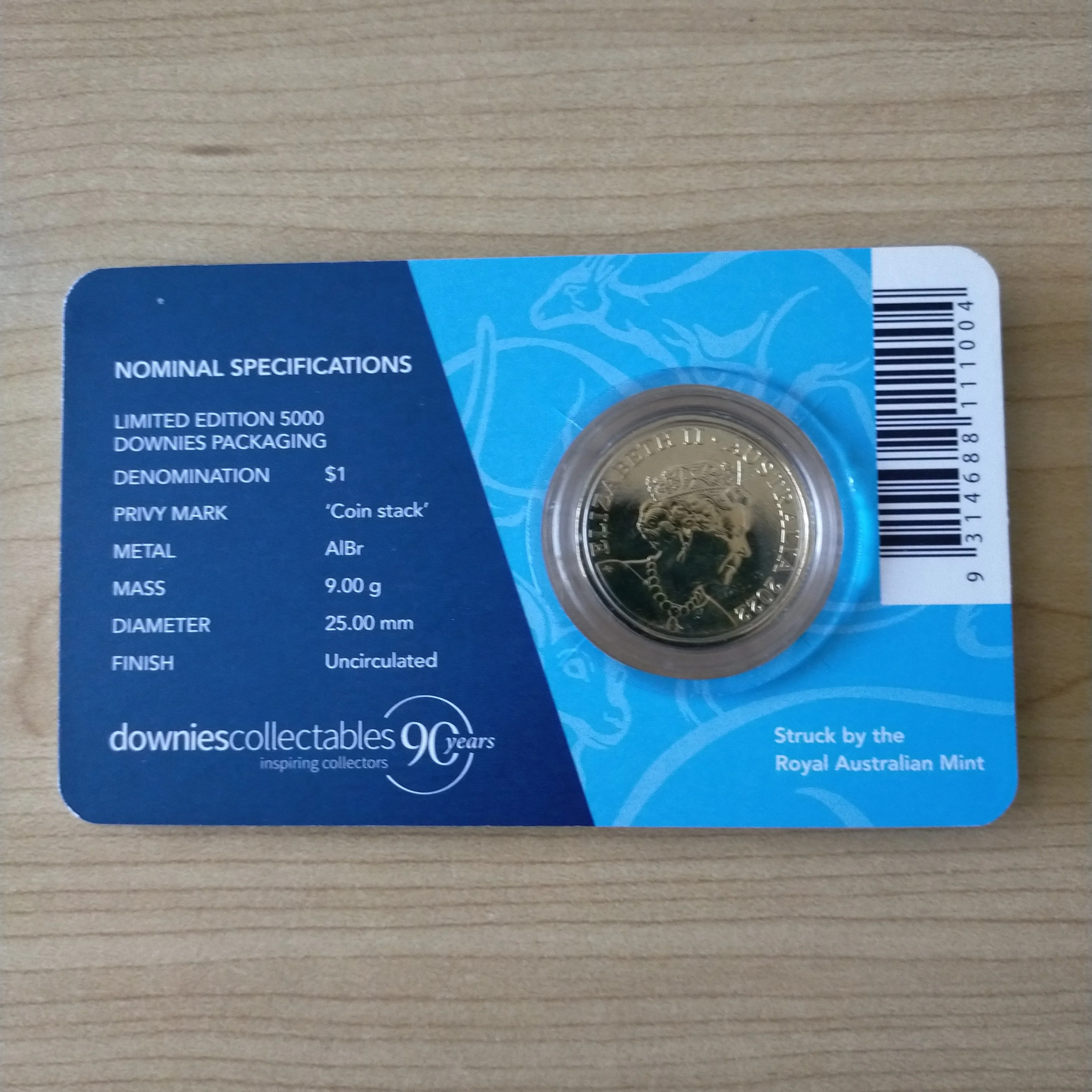 Australia 2020 $1 Mob of Roos 90 Years of Downies Collectables Privy Mark Uncirculated Coin - Image 2