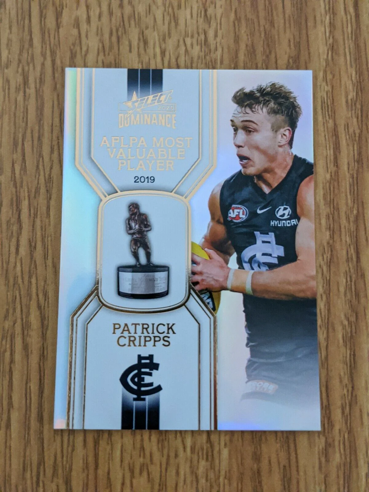 2020 AFL SELECT DOMINANCE AFLPA MVP MEDAL WINNER PATRICK CRIPPS CARLTON BLUES
