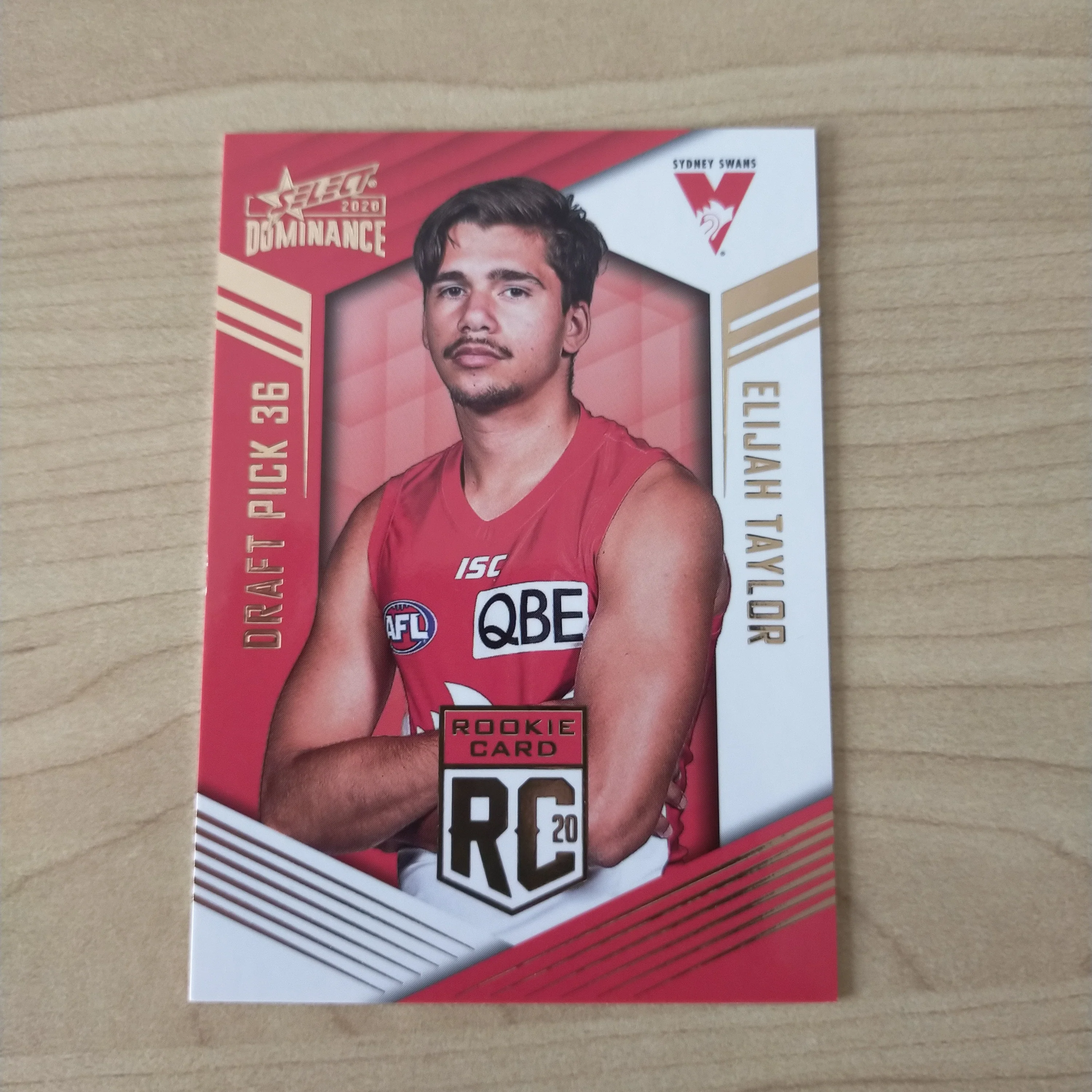 2020 AFL Select Dominance Elijah Taylor Sydney Rookie Card RC36 No. 191/295