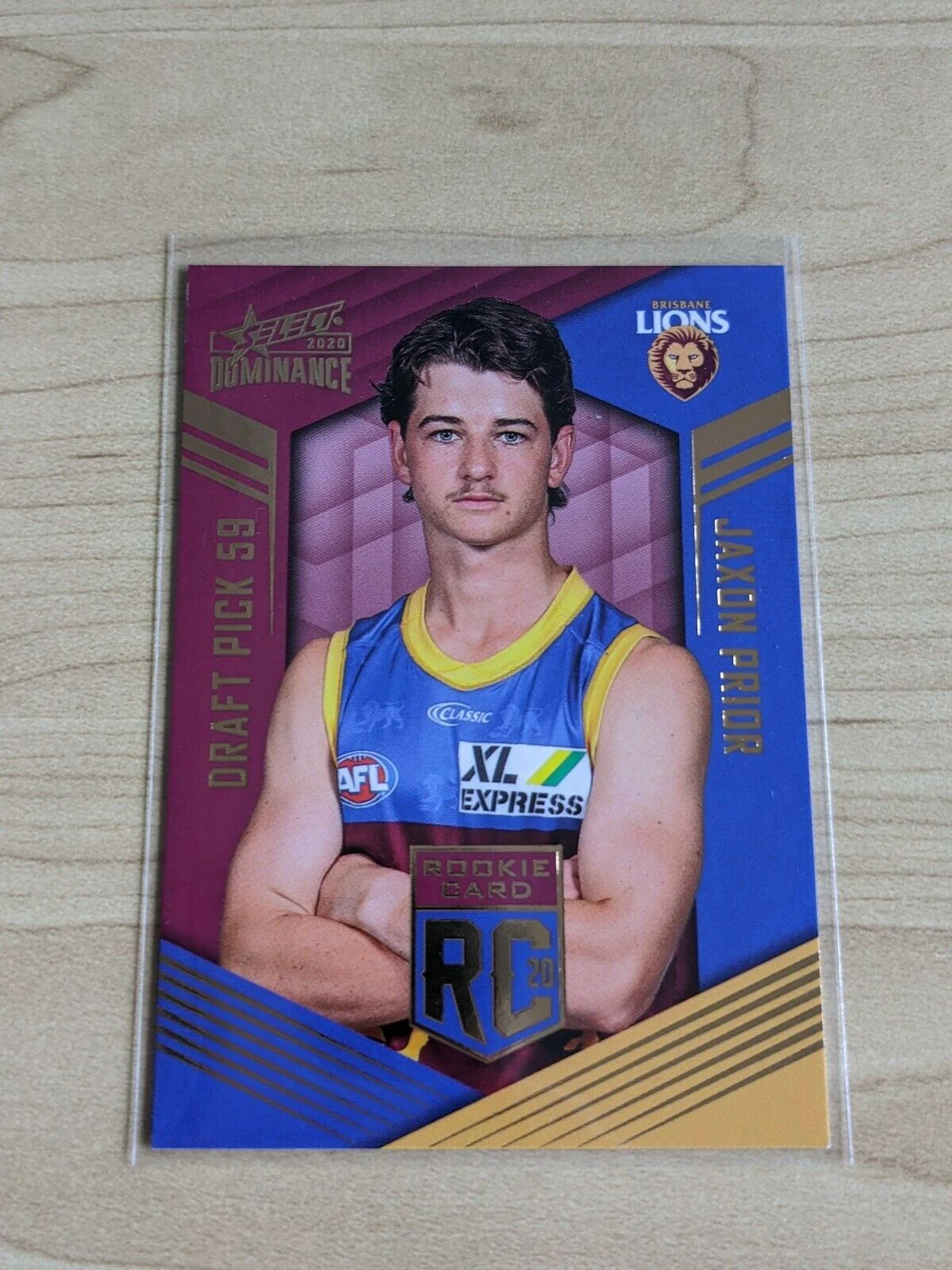 2020 AFL Select Dominance Rookie Jaxon Prior Last Number 295/295 - Image 2