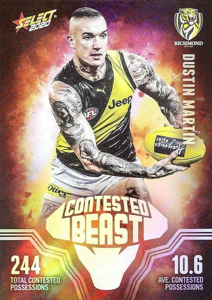 2020 AFL Select Footy Stars Contested Beasts Full Set Of 54 Cards