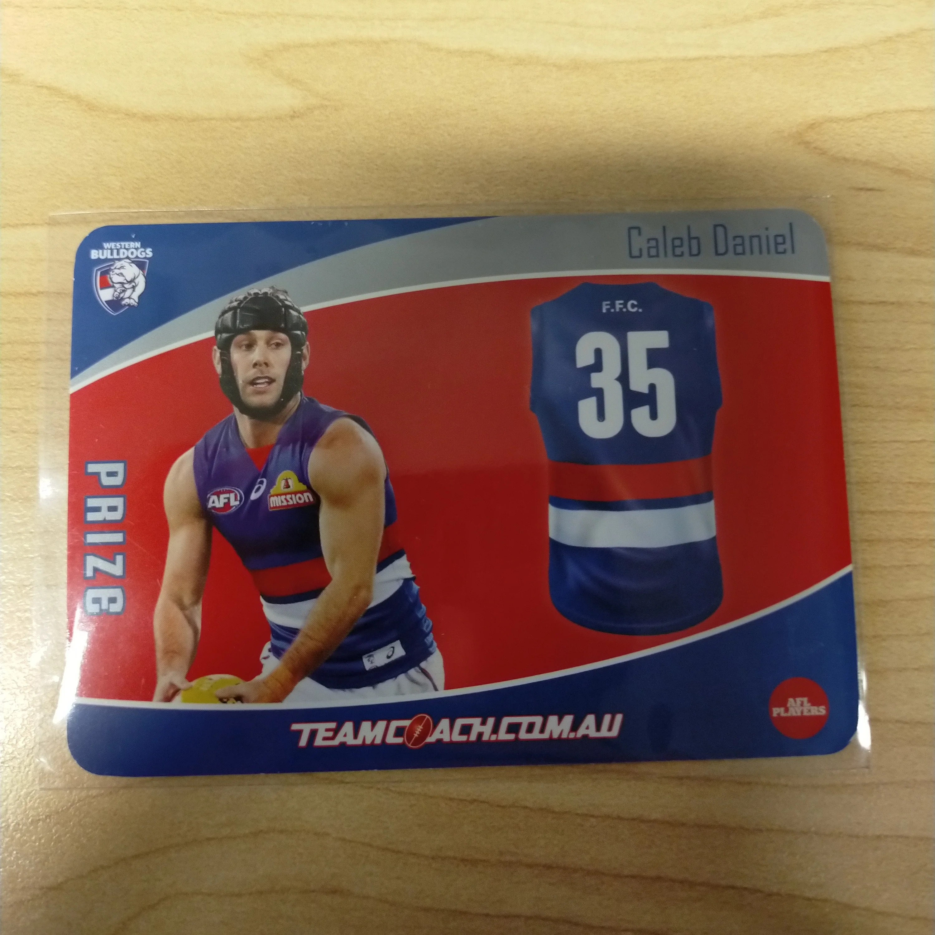 2020 AFL Teamcoach Prize Card Caleb Daniel Western Bulldogs P-18a - Image 2