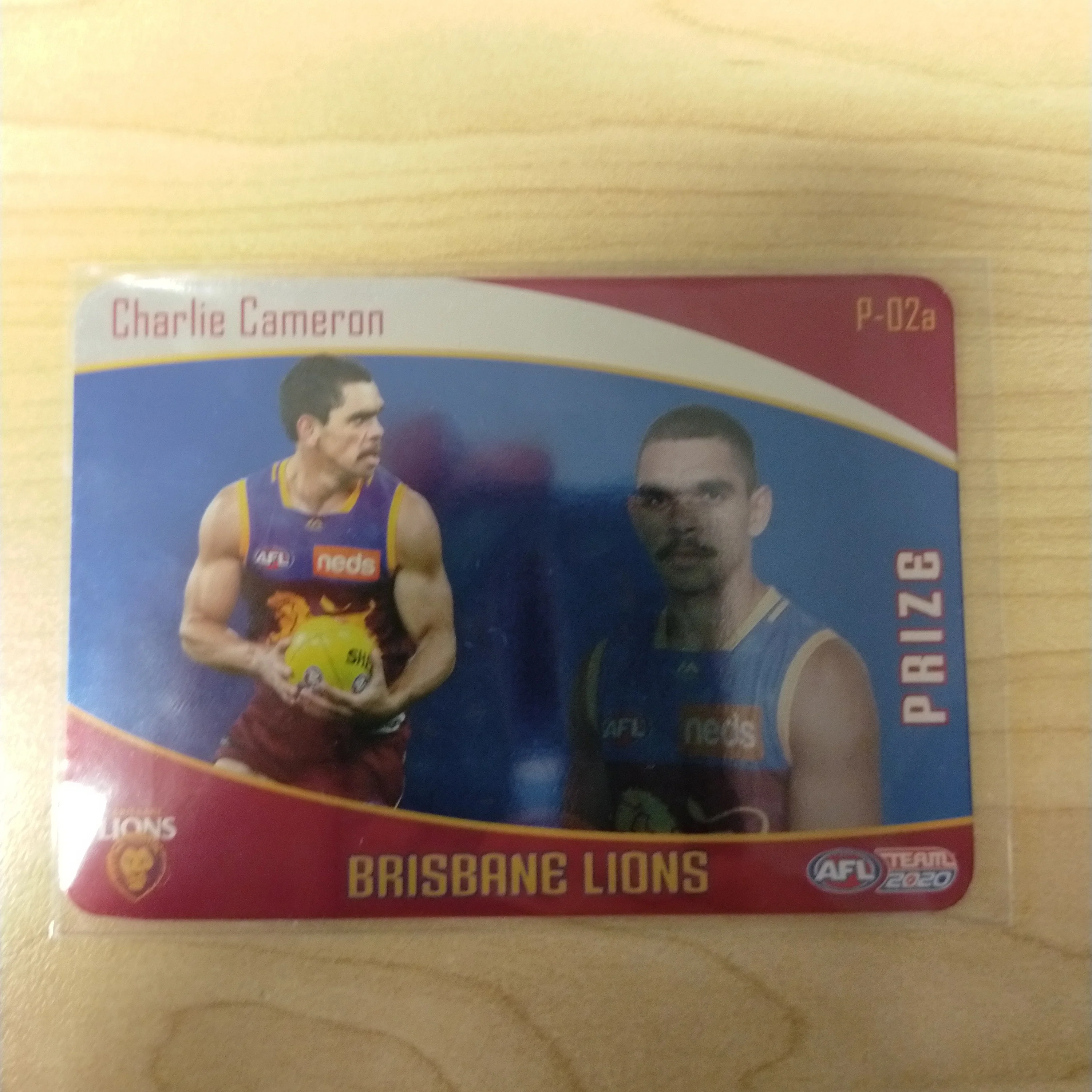 2020 AFL Teamcoach Prize Card Charlie Cameron Brisbane P-02a