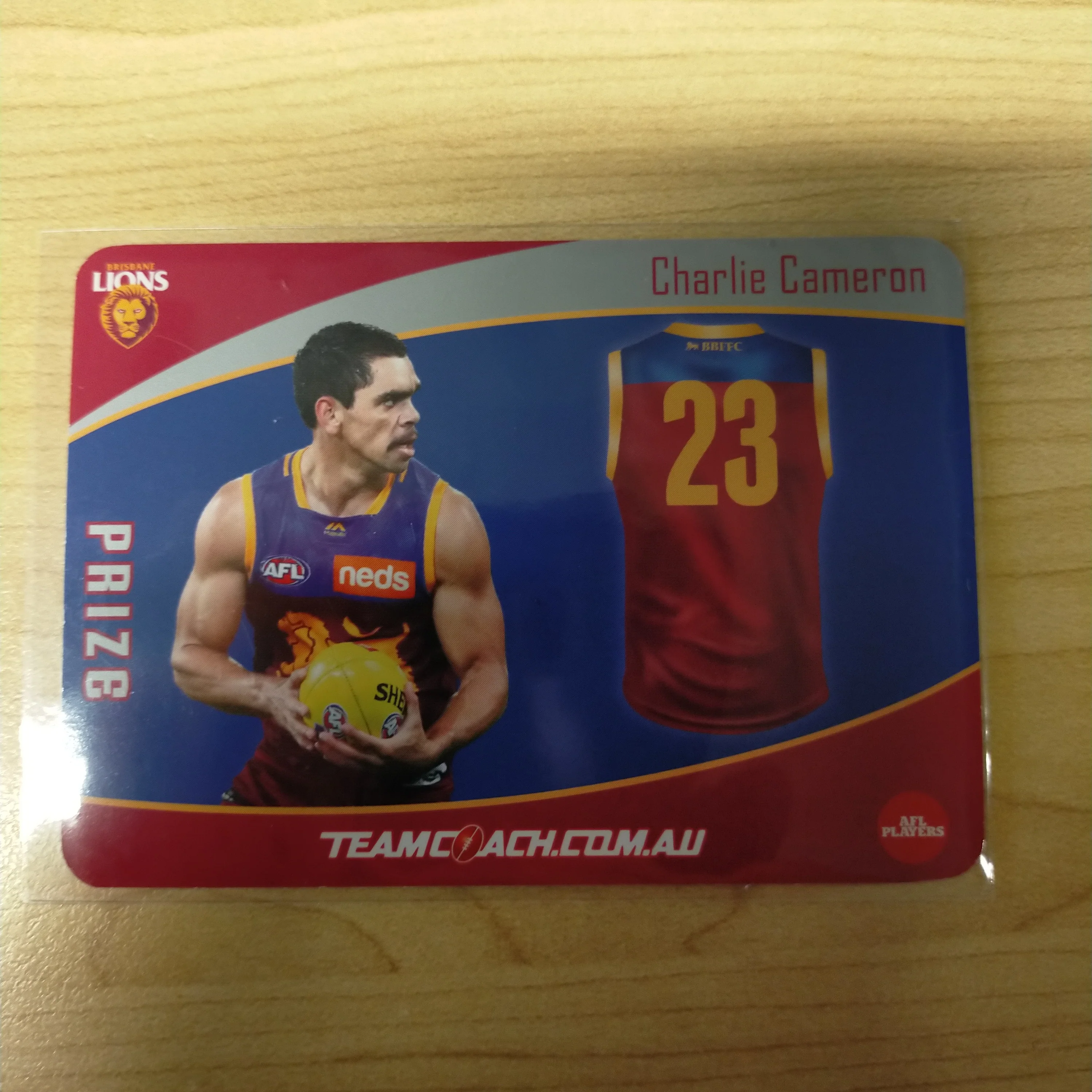 2020 AFL Teamcoach Prize Card Charlie Cameron Brisbane P-02a - Image 2