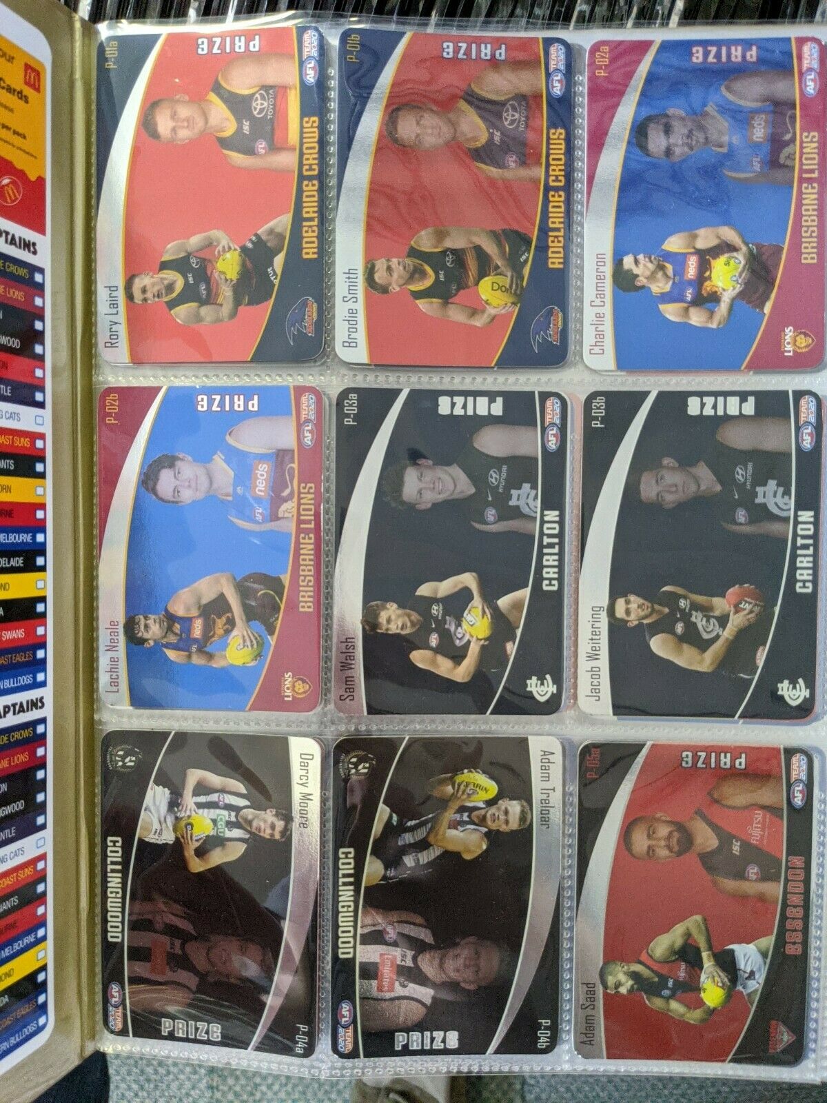 2020 AFL Teamcoach Prize Cards Complete Set 36 In Album - Image 2