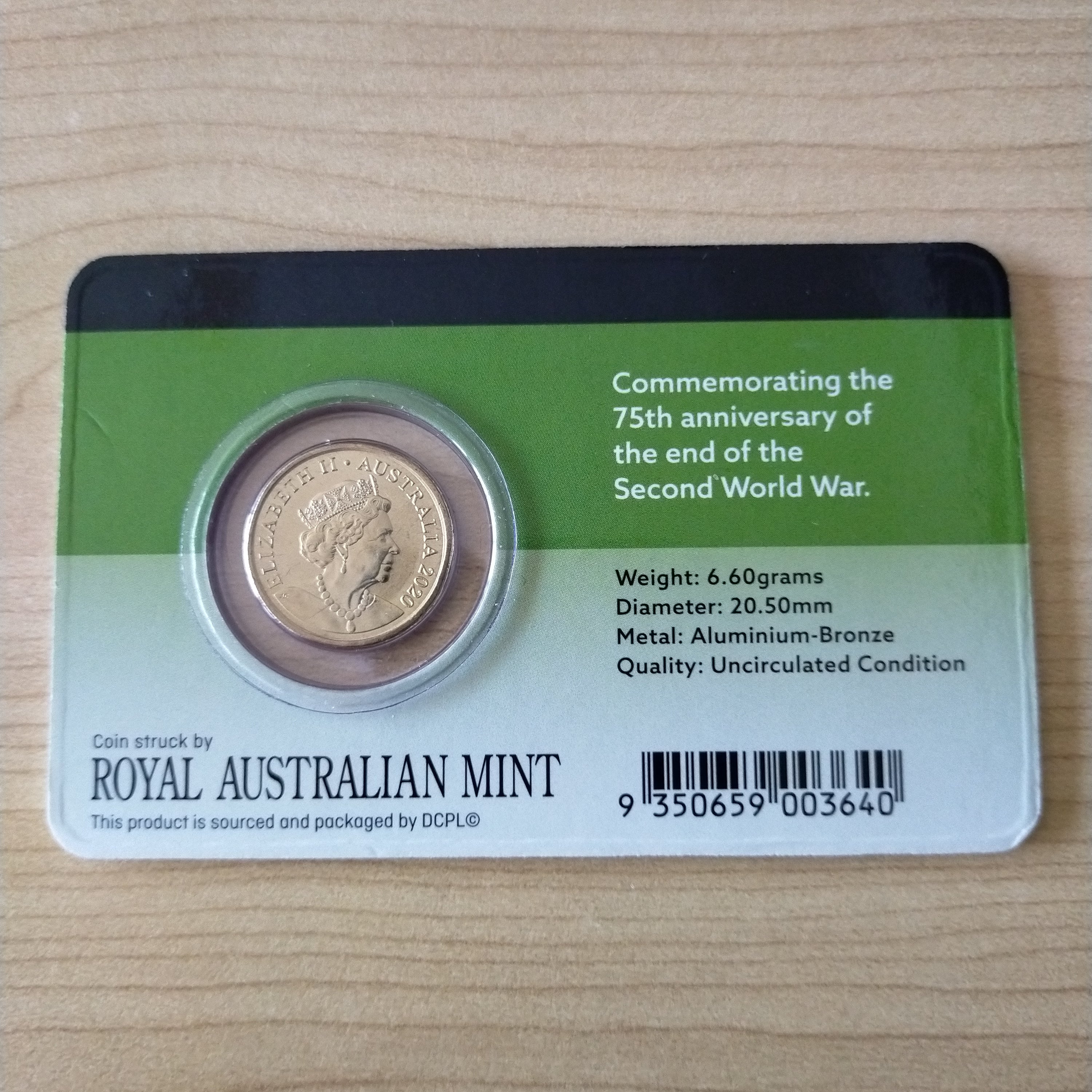 Australia 2020 $2 75 Years End of Second World War WWII Downies Carded Uncirculated Coin - Image 2