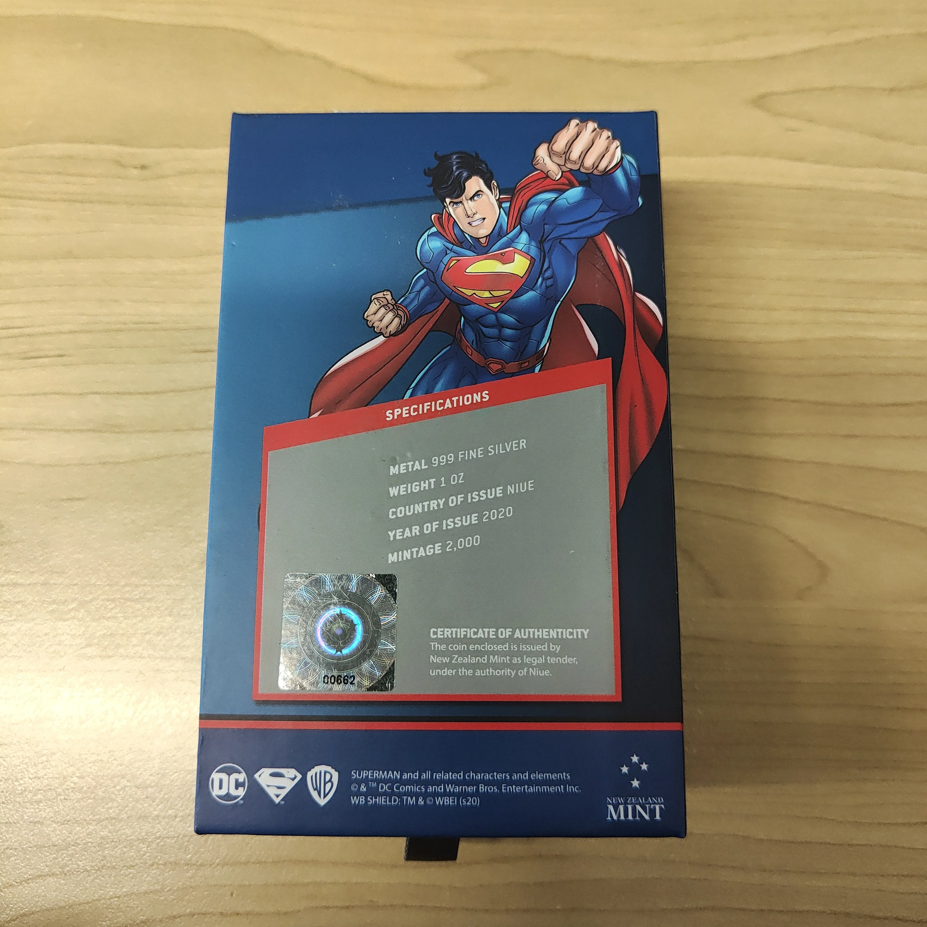 Niue 2020 New Zealand Mint $2 DC Superman 1oz .999 Silver Coin - Image 4