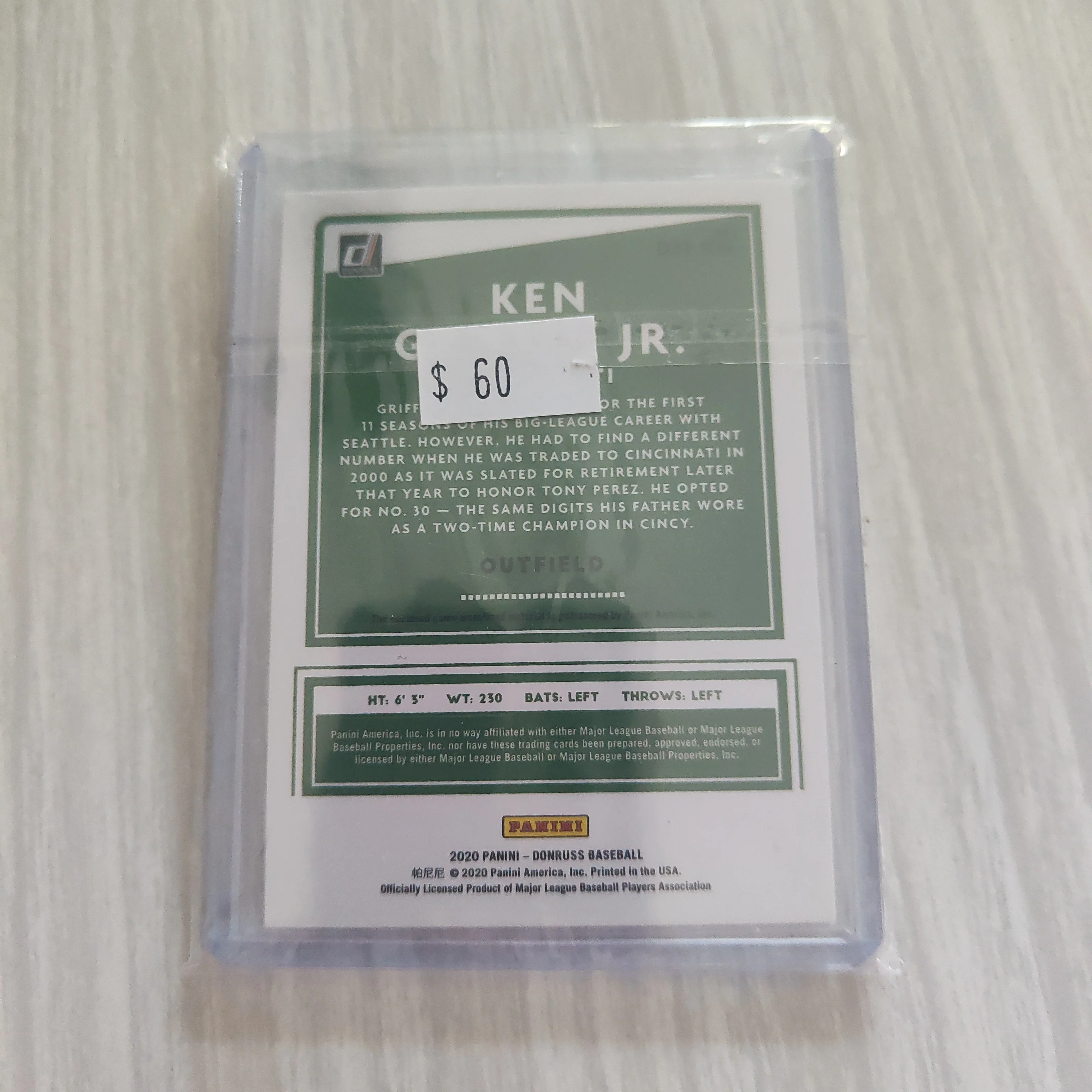 2020 Panini Donruss Ken Griffey Jr Baseball Card - Image 2