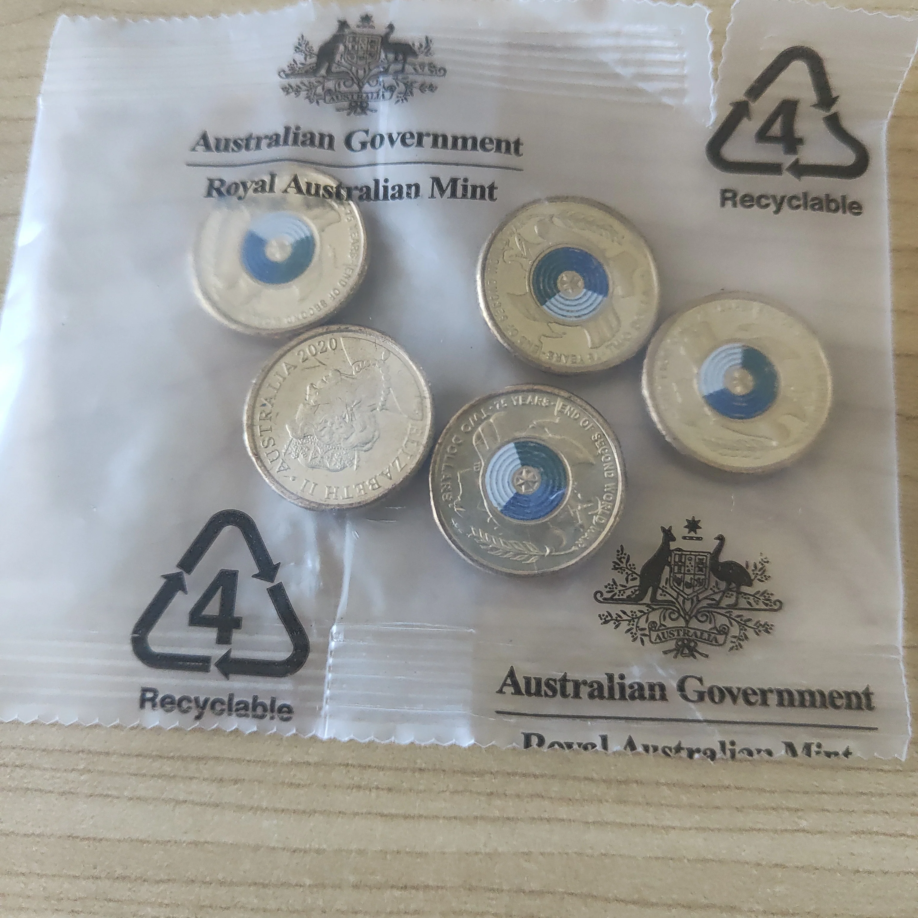 Australia 2020 RAM $2 75th Anniversary End of WWII Coloured Uncirculated Coins in Mint Bag - Image 2