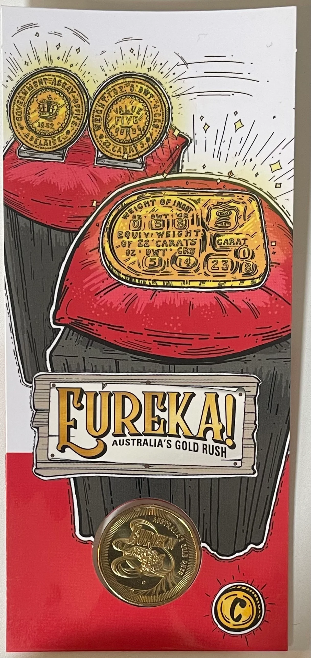 Australia 2020 Royal Australian Mint $1 Eureka Adelaide Ingots and Pounds "C" Mintmark uncirculated coin