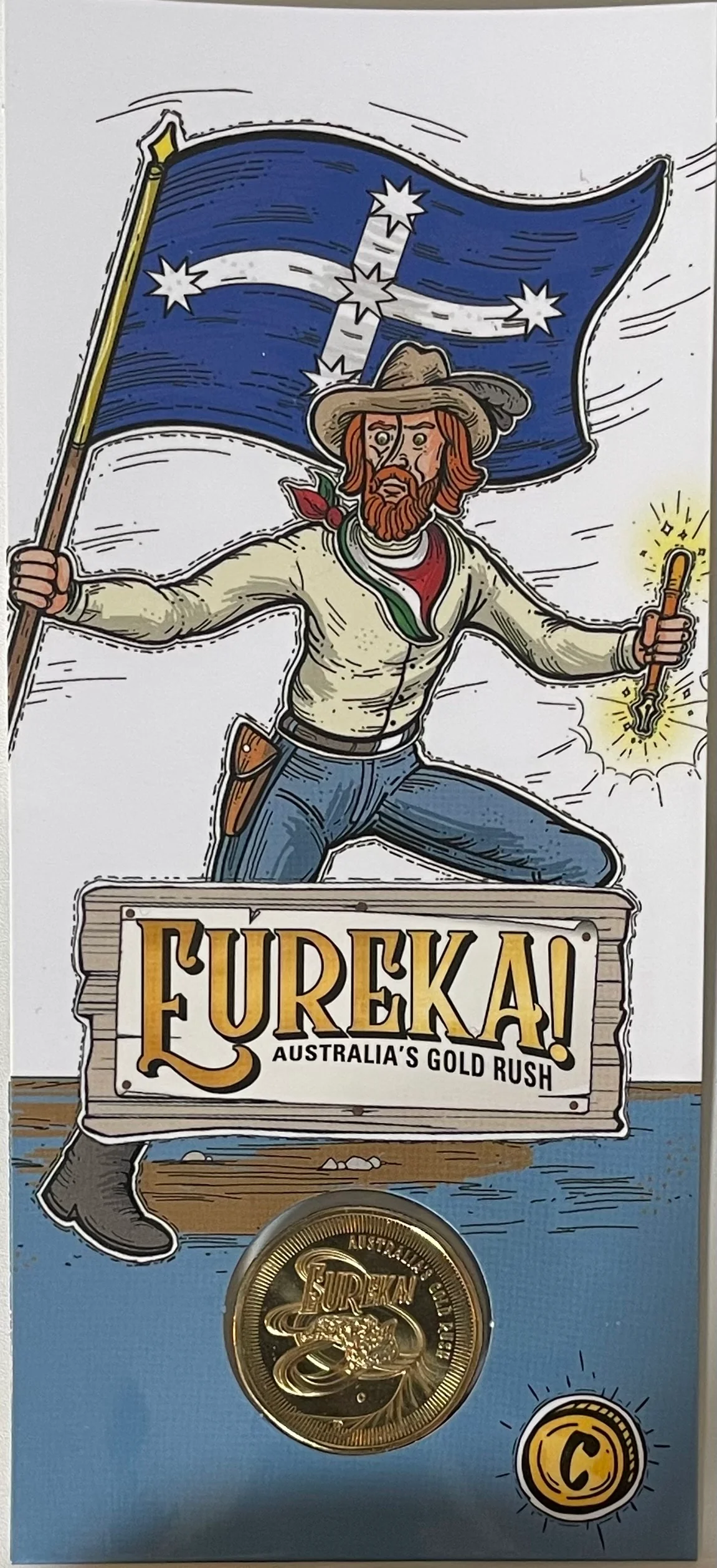 Australia 2020 Royal Australian Mint $1 Eureka Raffaello Carboni At Eureka "C" Mintmark uncirculated coin