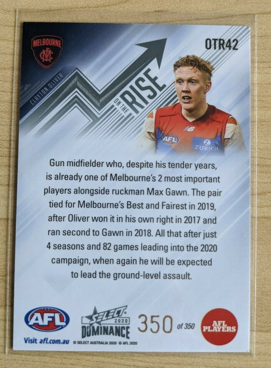 2020 SELECT AFL DOMINANCE ON THE RISE CLAYTON OLIVER OTR42 Melbourne 350/350