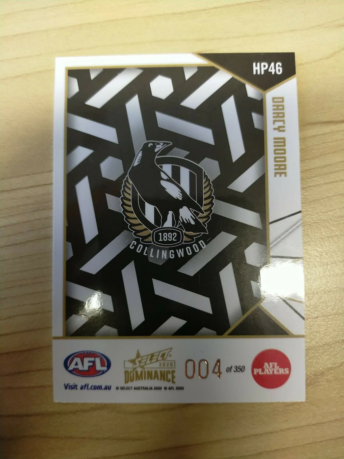 2020 Select Dominance Holographic Parallel Darcy Moore Collingwood LOW NUMBER 004 - Image 2