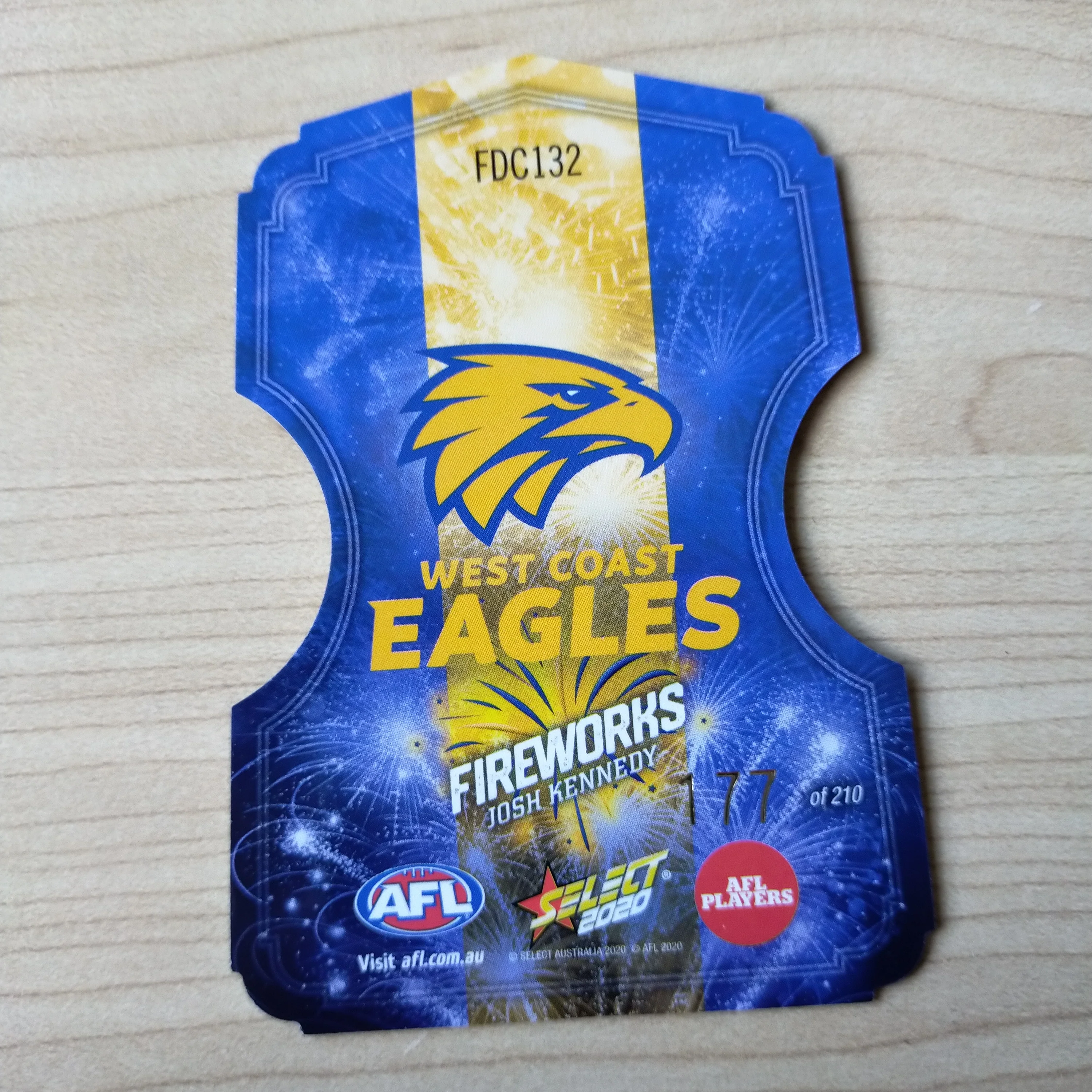 2020 Select Fireworks Josh Kennedy West Coast No.177/210 - Image 2