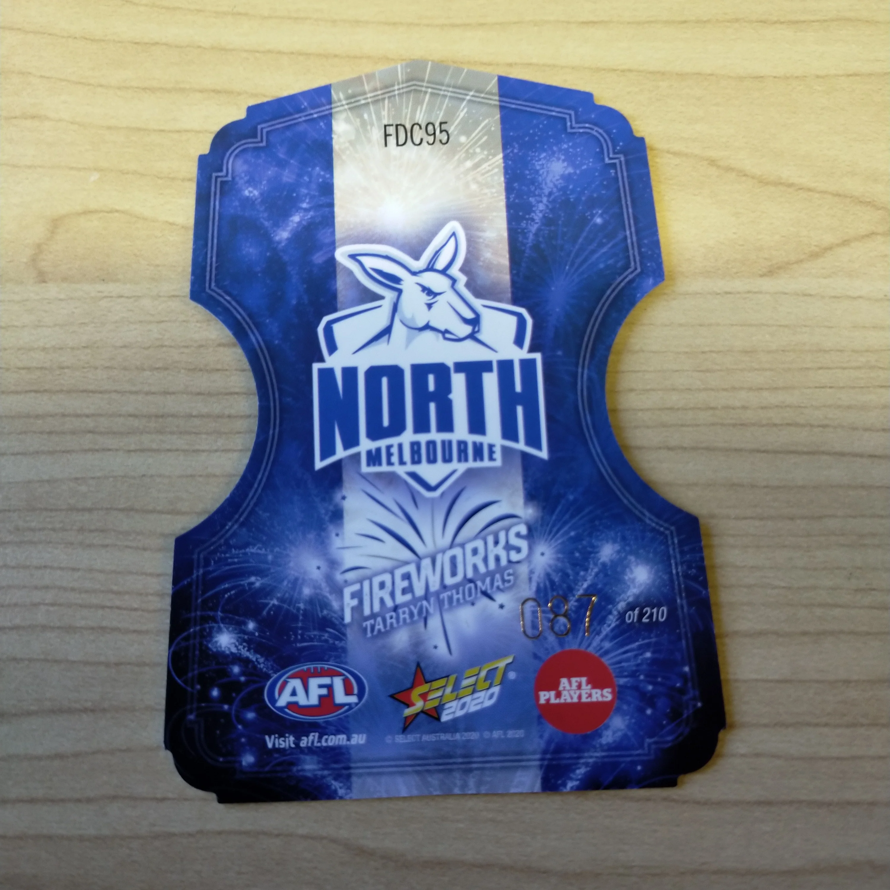 2020 Select Fireworks Tarryn Thomas North Melbourne No.087/210 - Image 2
