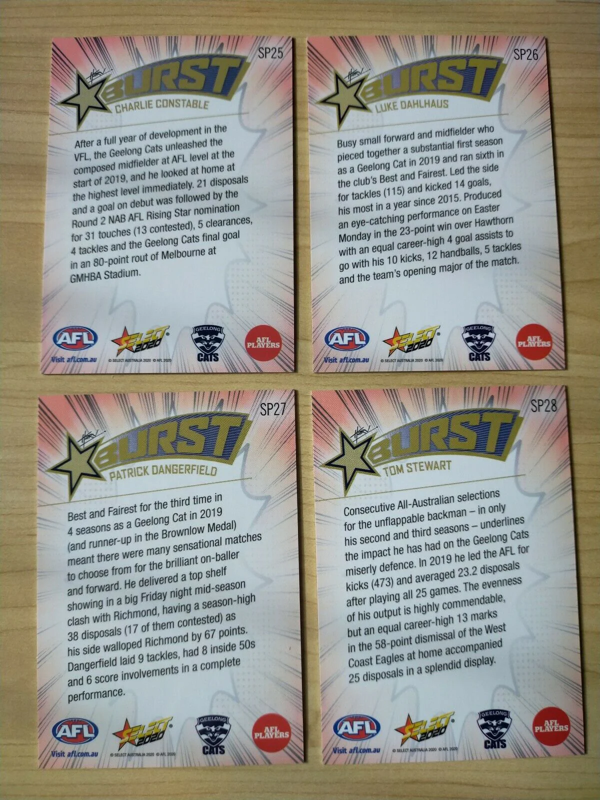 2020 Select Footy Stars Explosion Starburst Team Set Geelong - Image 2