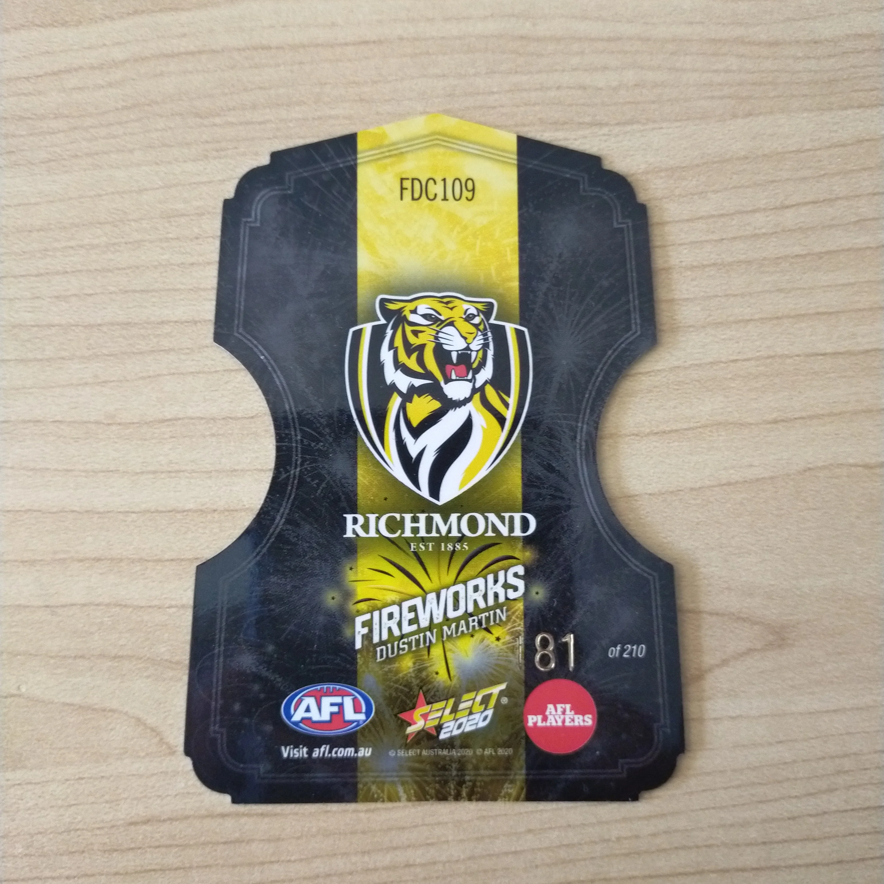2020 Select Footy Stars Fireworks Dustin Martin Richmond No. 181/210 - Image 2