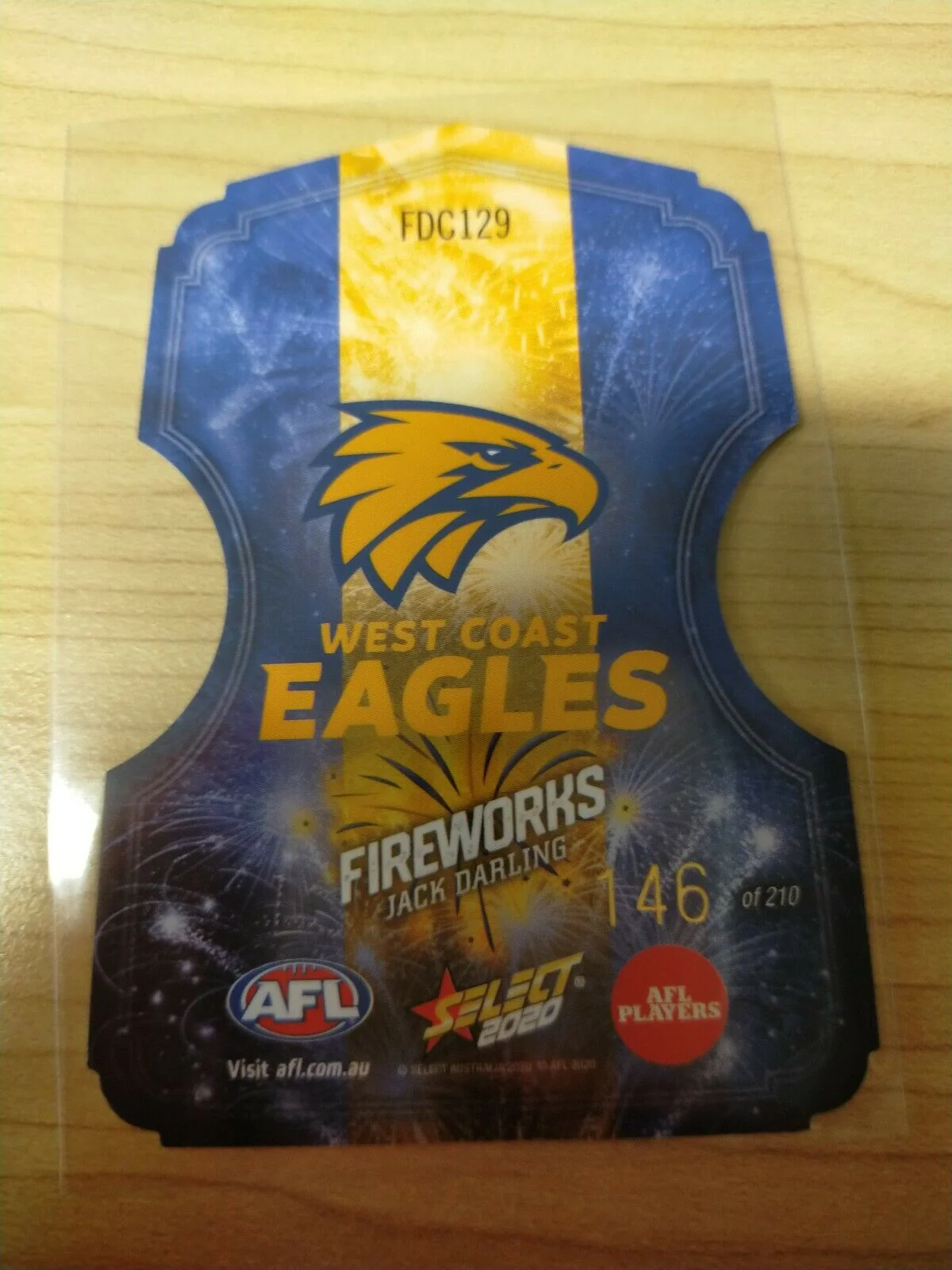2020 Select Footy Stars Fireworks Jack Darling West Coast No. 146/210 - Image 2