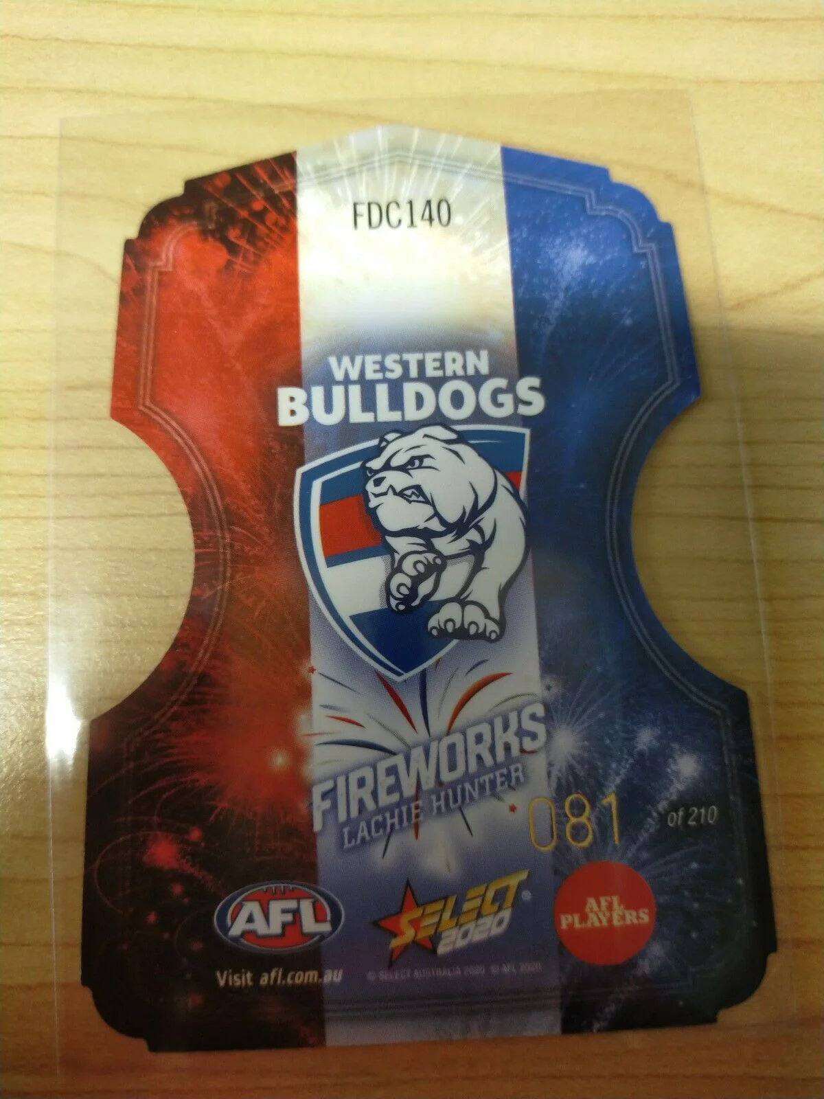 2020 Select Footy Stars Fireworks Lachie Hunter Western Bulldogs No. 081/210 - Image 2