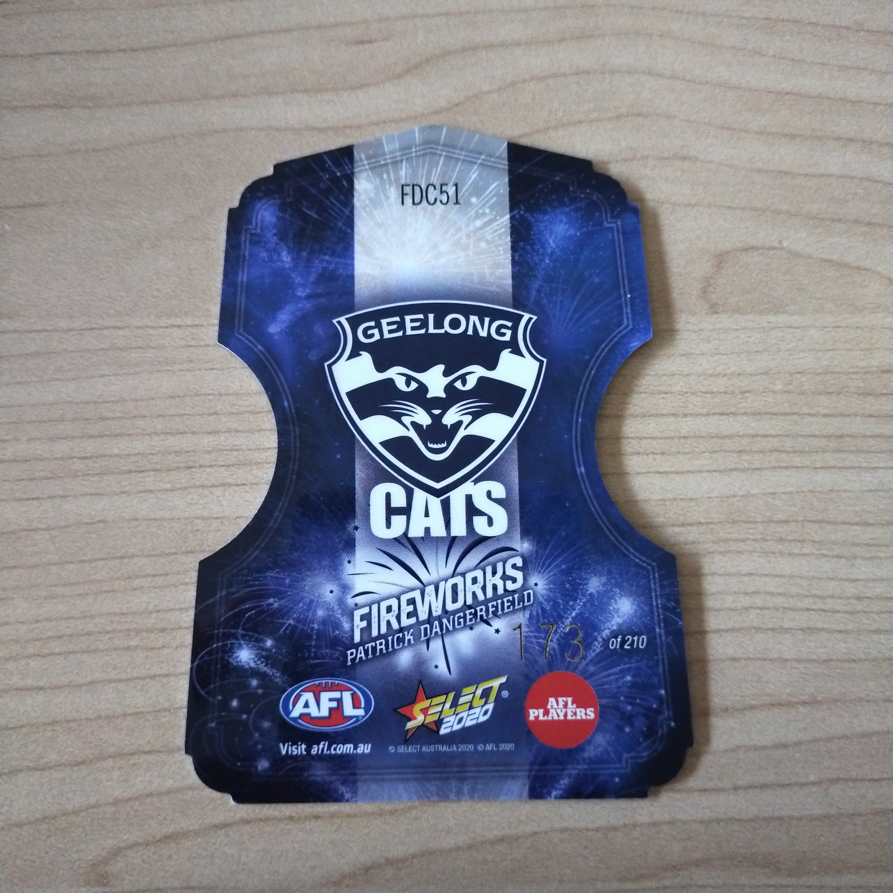 2020 Select Footy Stars Fireworks Patrick Dangerfield Geelong No. 173/210 - Image 2