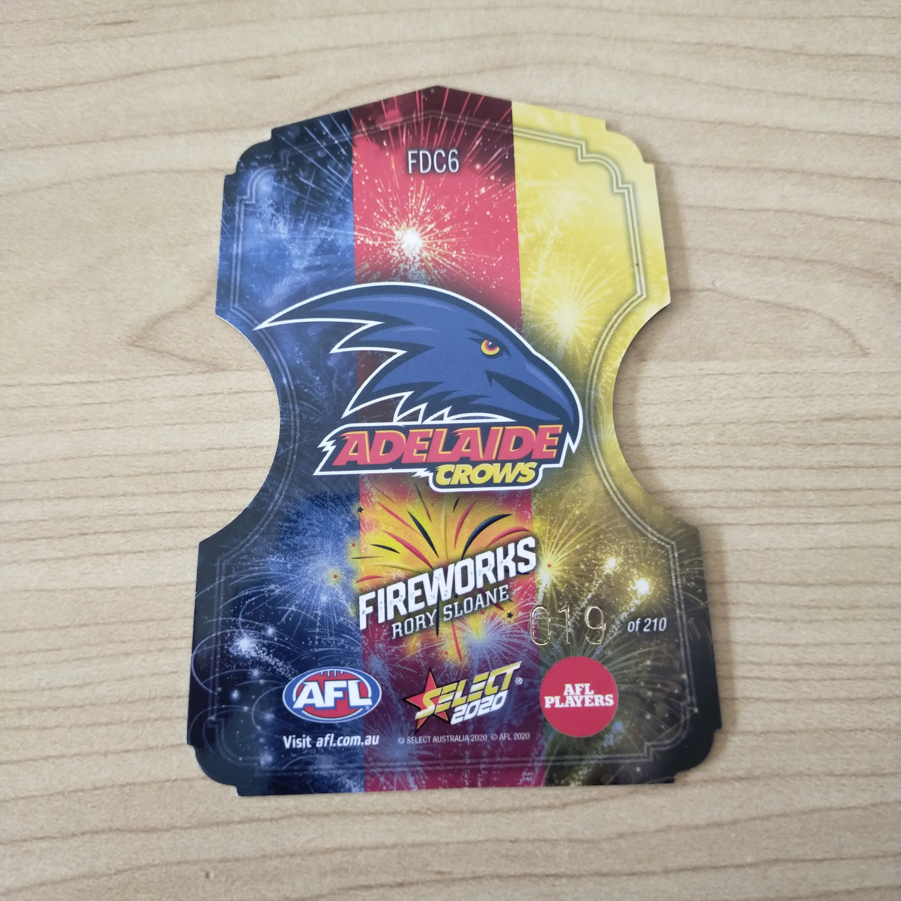 2020 Select Footy Stars Fireworks Rory Sloane Adelaide No. 019/210 - Image 2
