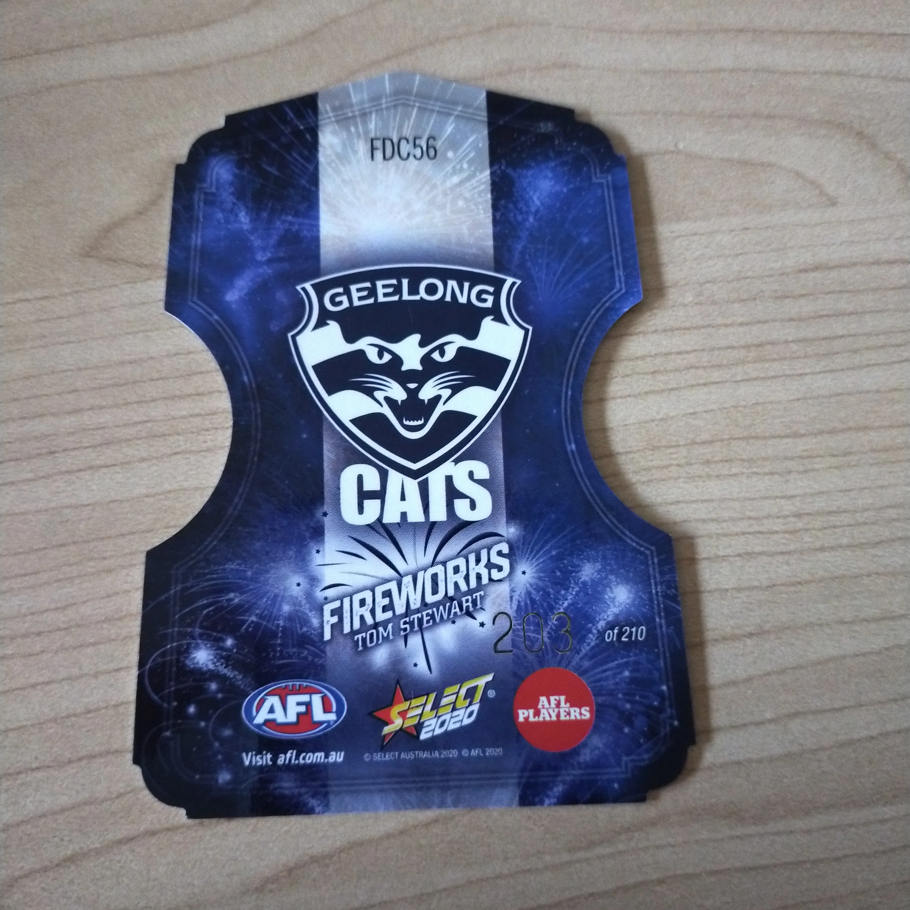 2020 Select Footy Stars Fireworks Tom Stewart Geelong No. 203/210 - Image 2