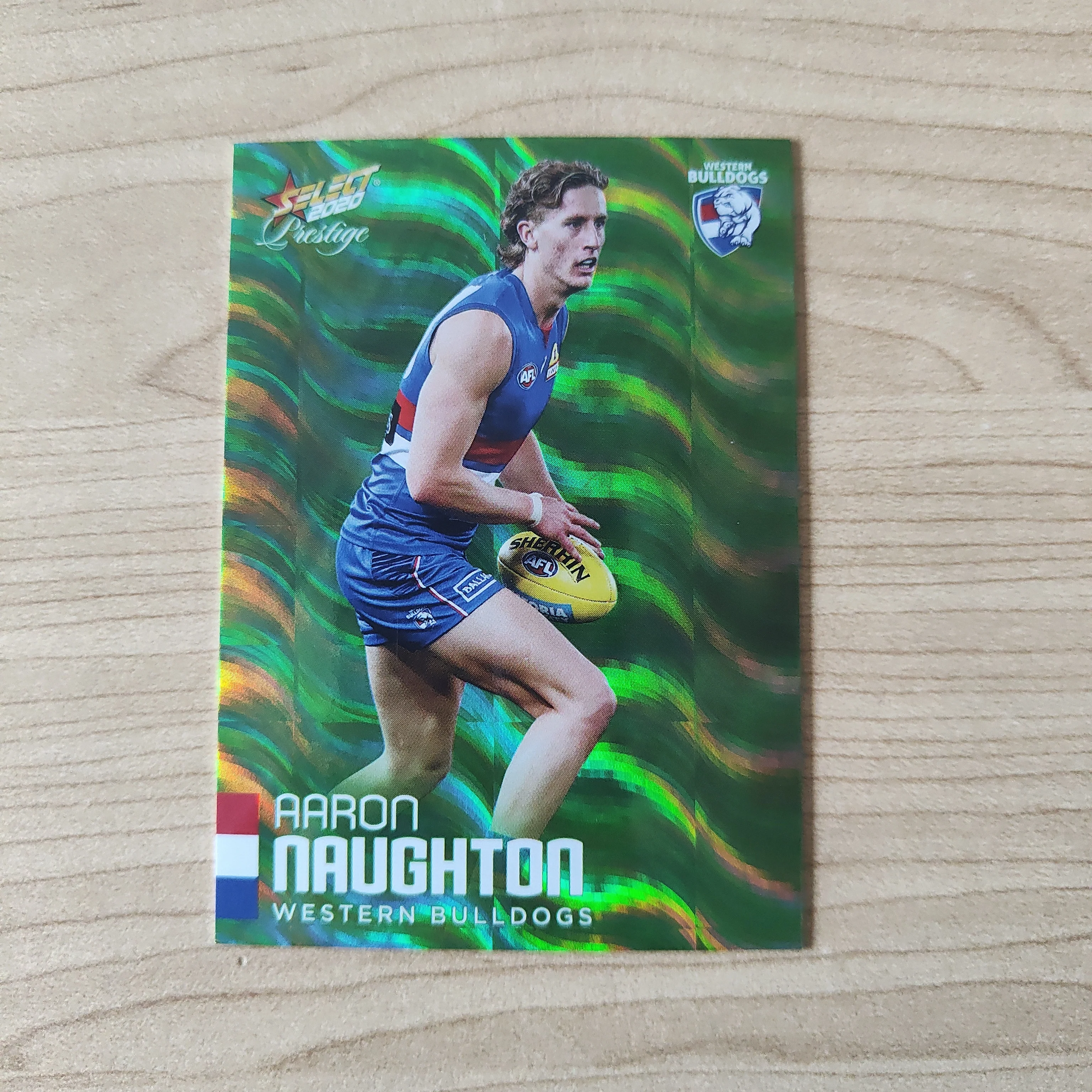 2020 Select Prestige Green Parallel Aaron Naughton Western Bulldogs LOW NUMBER No.003/60