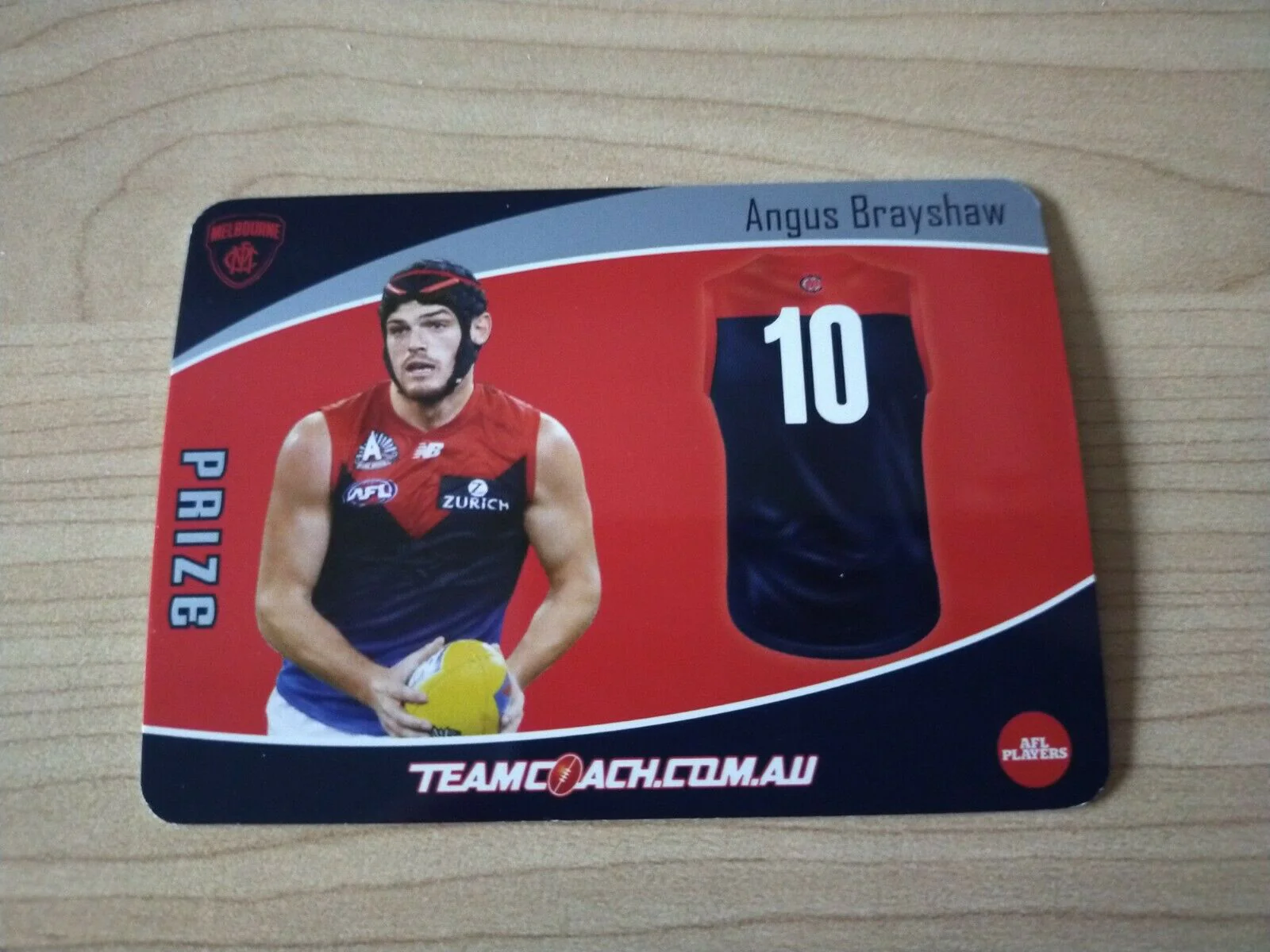 2020 Teamcoach Prize Football Card Angus Brayshaw Melbourne P-11a - Image 2
