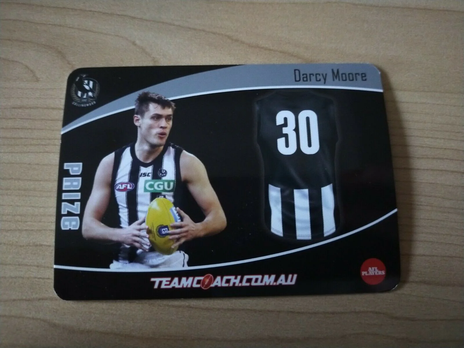 2020 Teamcoach Prize Football Card Darcy Moore Collingwood P-04a - Image 2