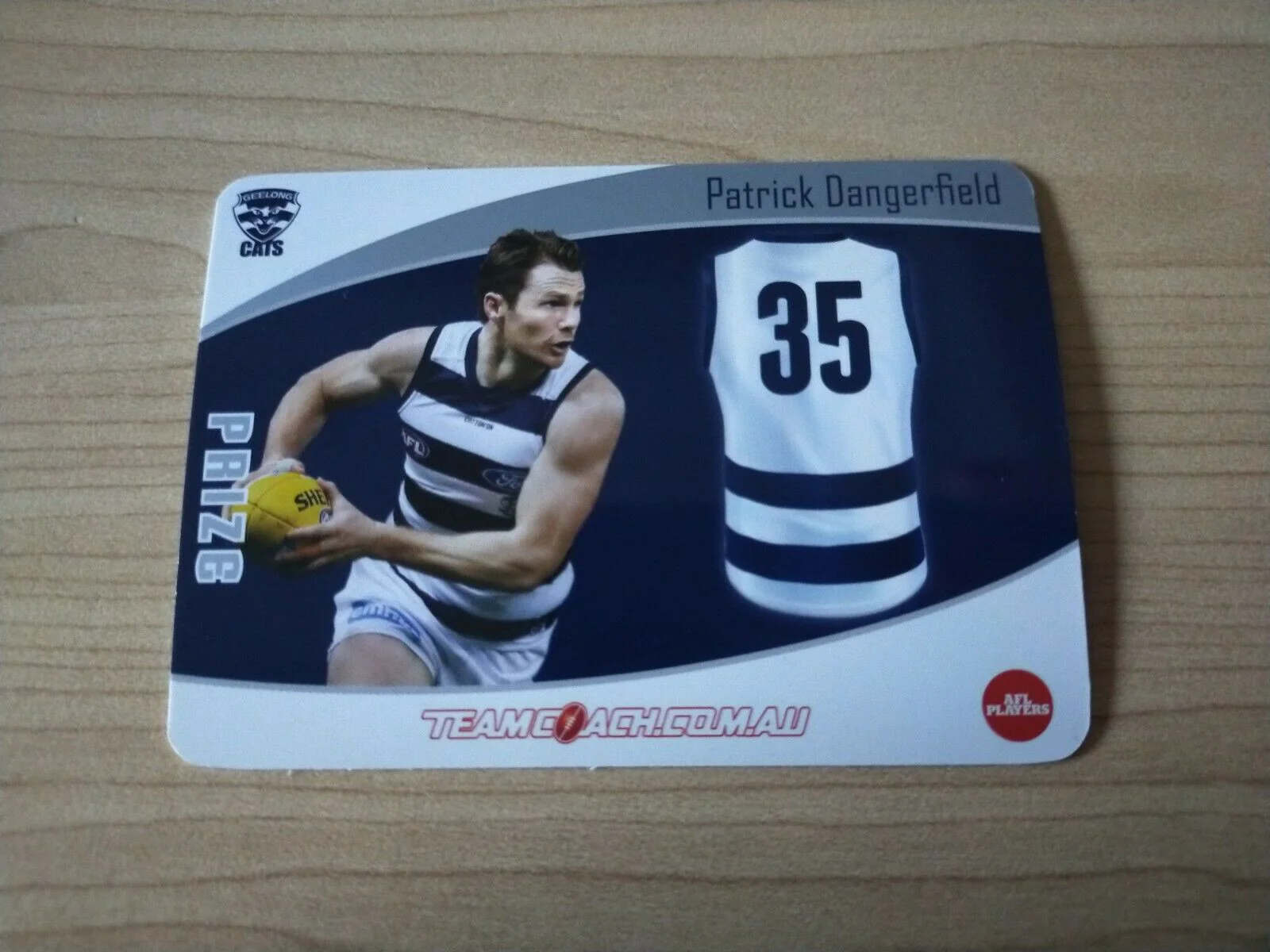 2020 Teamcoach Prize Football Card Patrick Dangerfield Geelong P-07b - Image 2