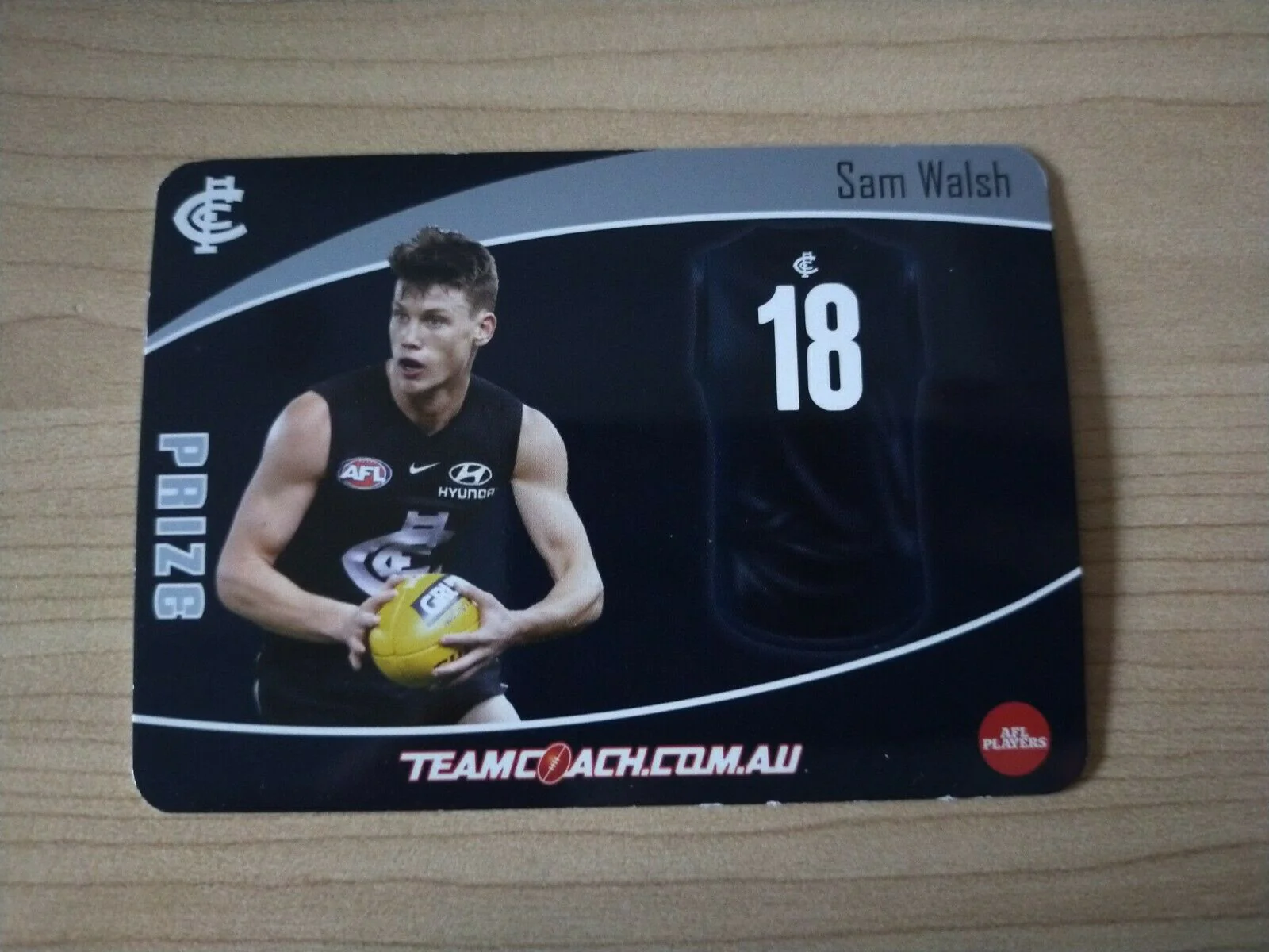 2020 Teamcoach Prize Football Card Sam Walsh Carlton P-03a - Image 2