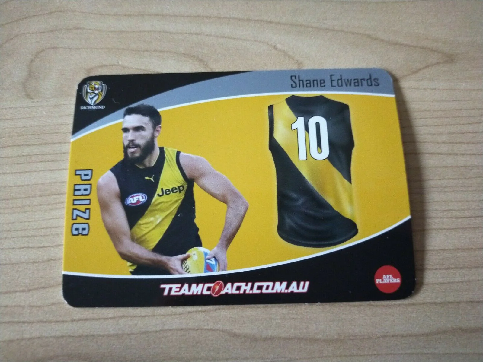 2020 Teamcoach Prize Football Card Shane Edwards Richmond P-14a - Image 2