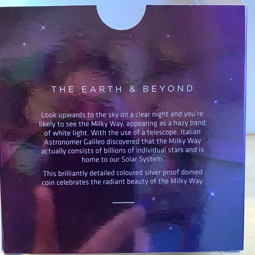 Australia 2021 $5 The Earth and Beyond Milky Way Domed 1oz 999 Silver Coin - Image 3