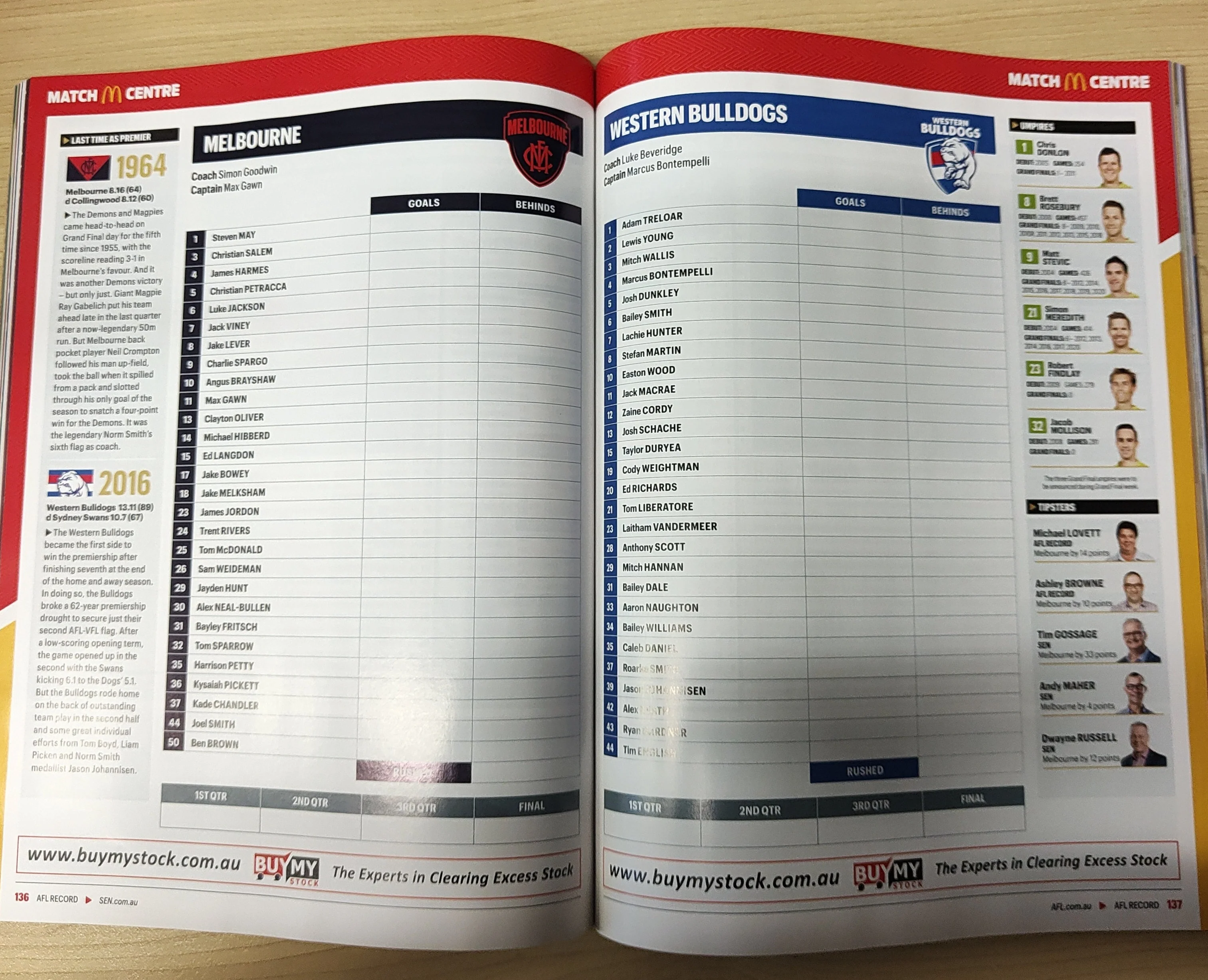 2021 AFL Football Record Grand Melbourne v Western Bulldogs - Image 2