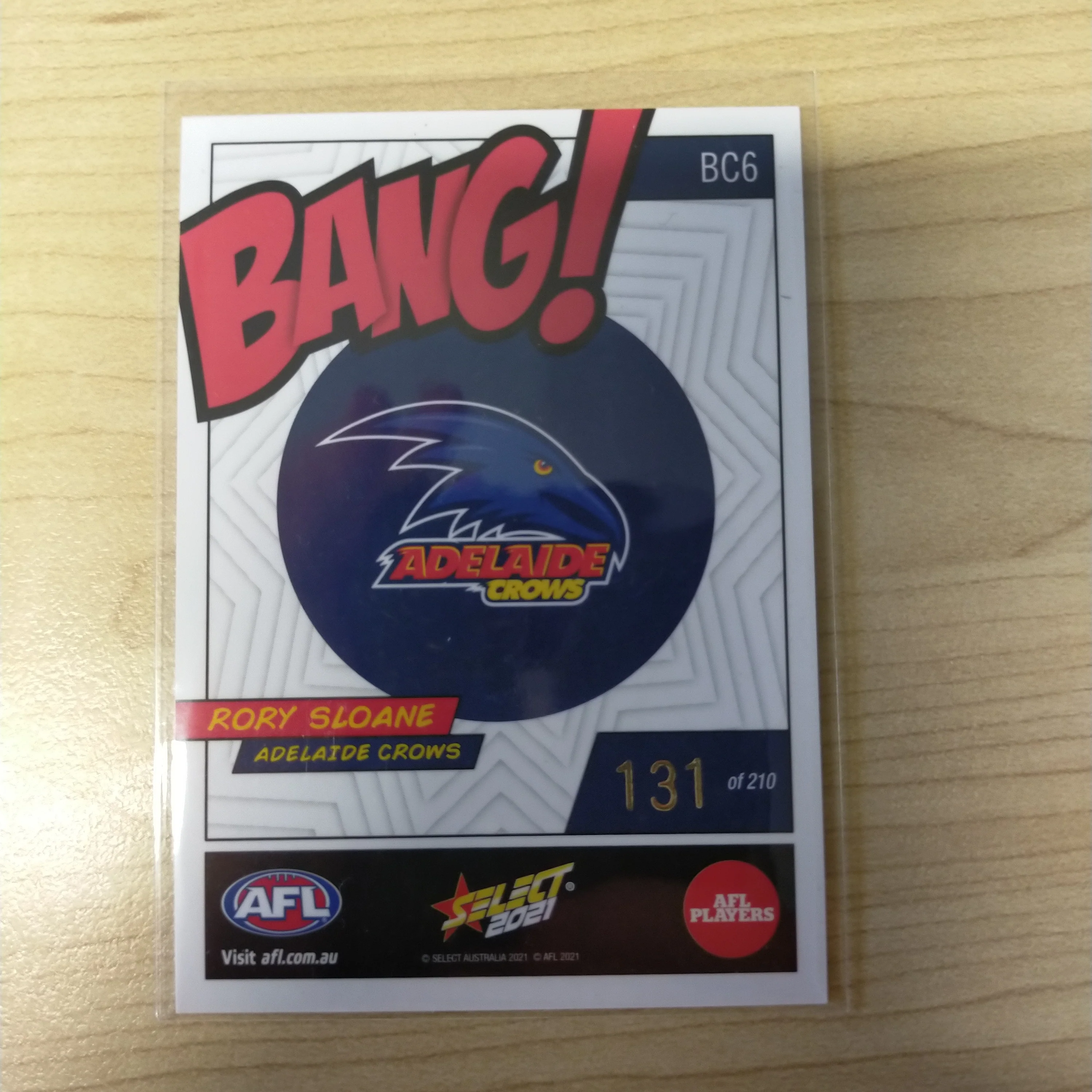 2021 AFL Select Footy Stars Bang Card Rory Sloane Adelaide No.131/210 - Image 2