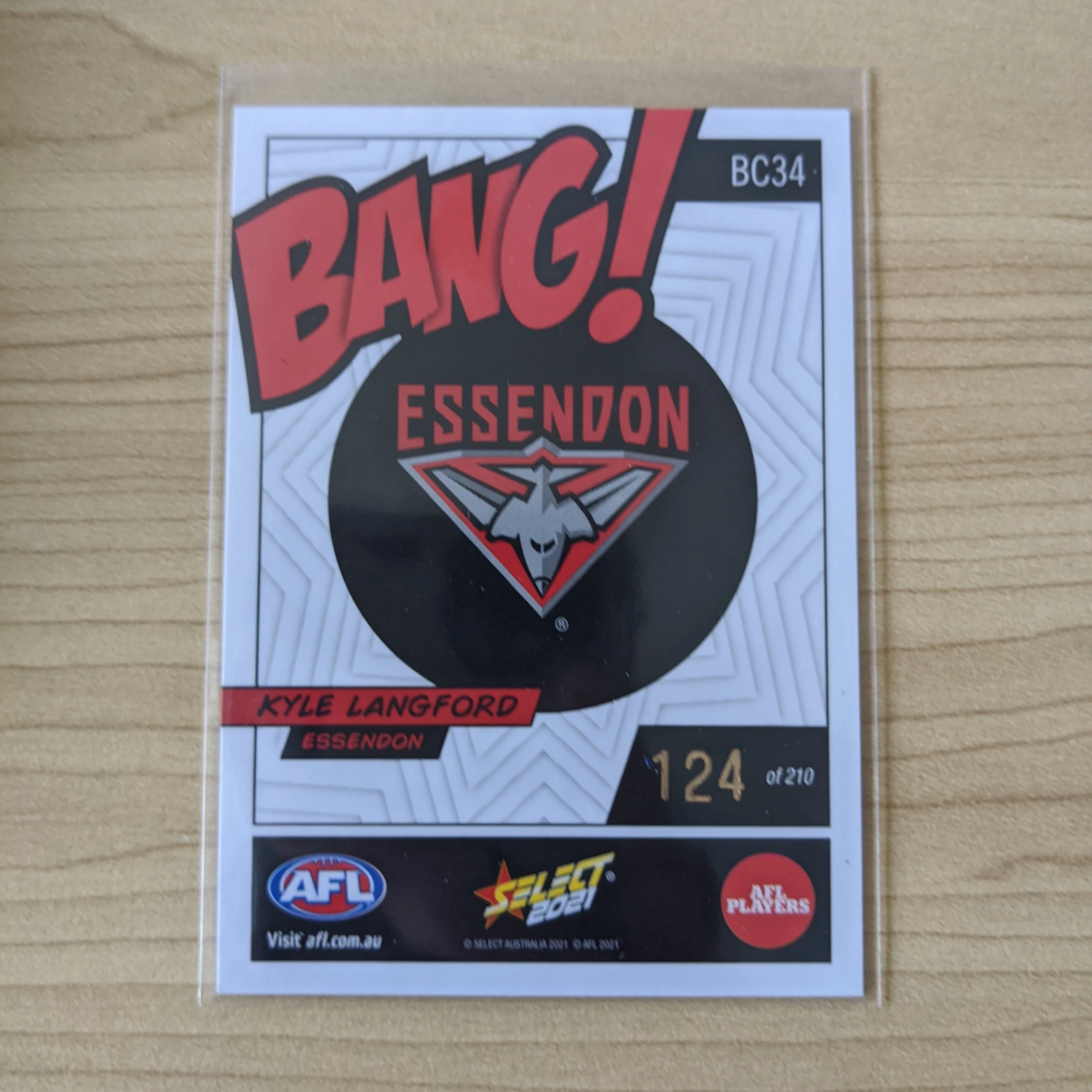 2021 AFL Select Footy Stars Bang Kyle Langford Essendon - Image 2