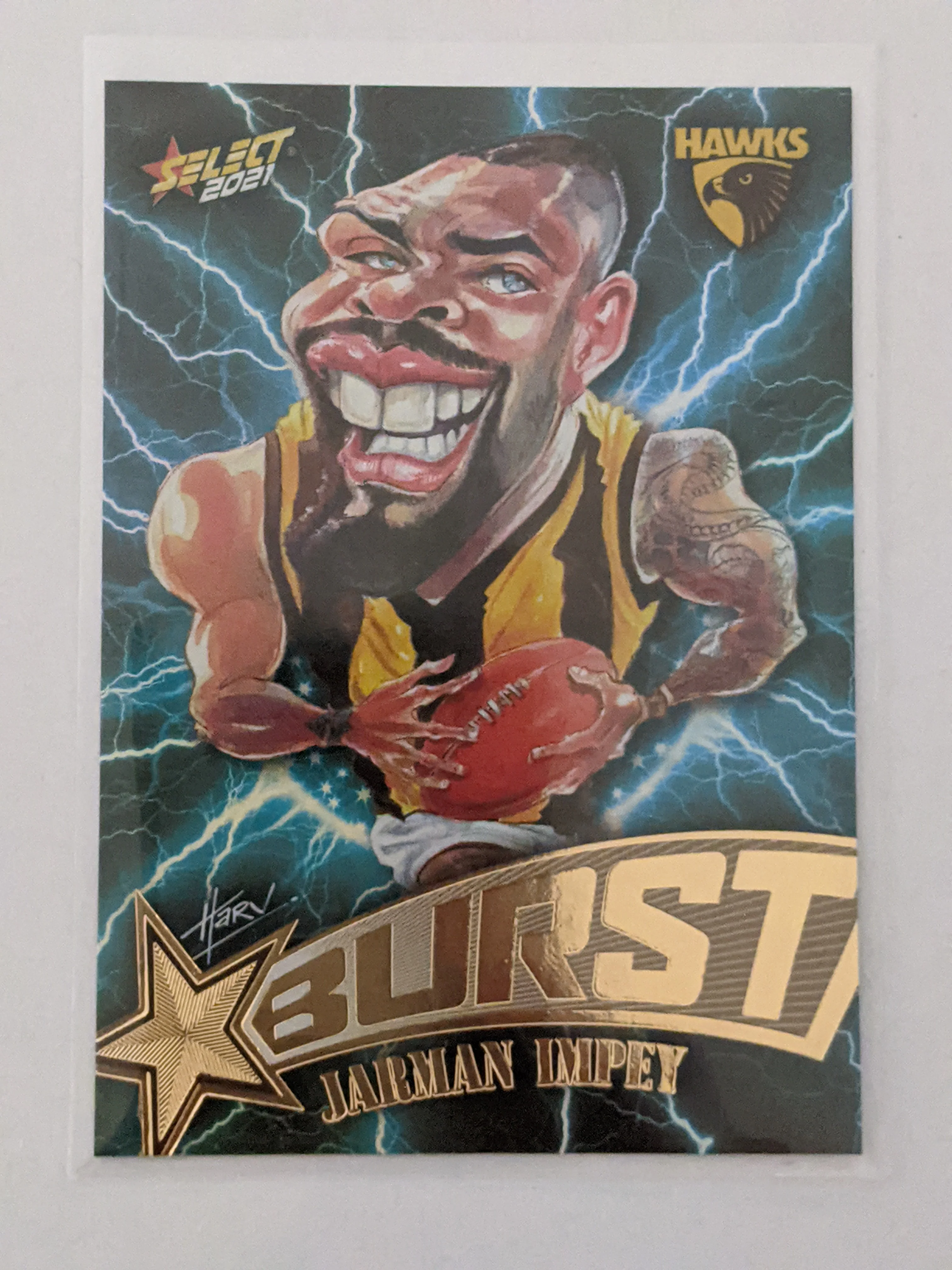 2021 AFL Select Footy Stars Lightning Burst Jarman Impey Hawthorn 109/210